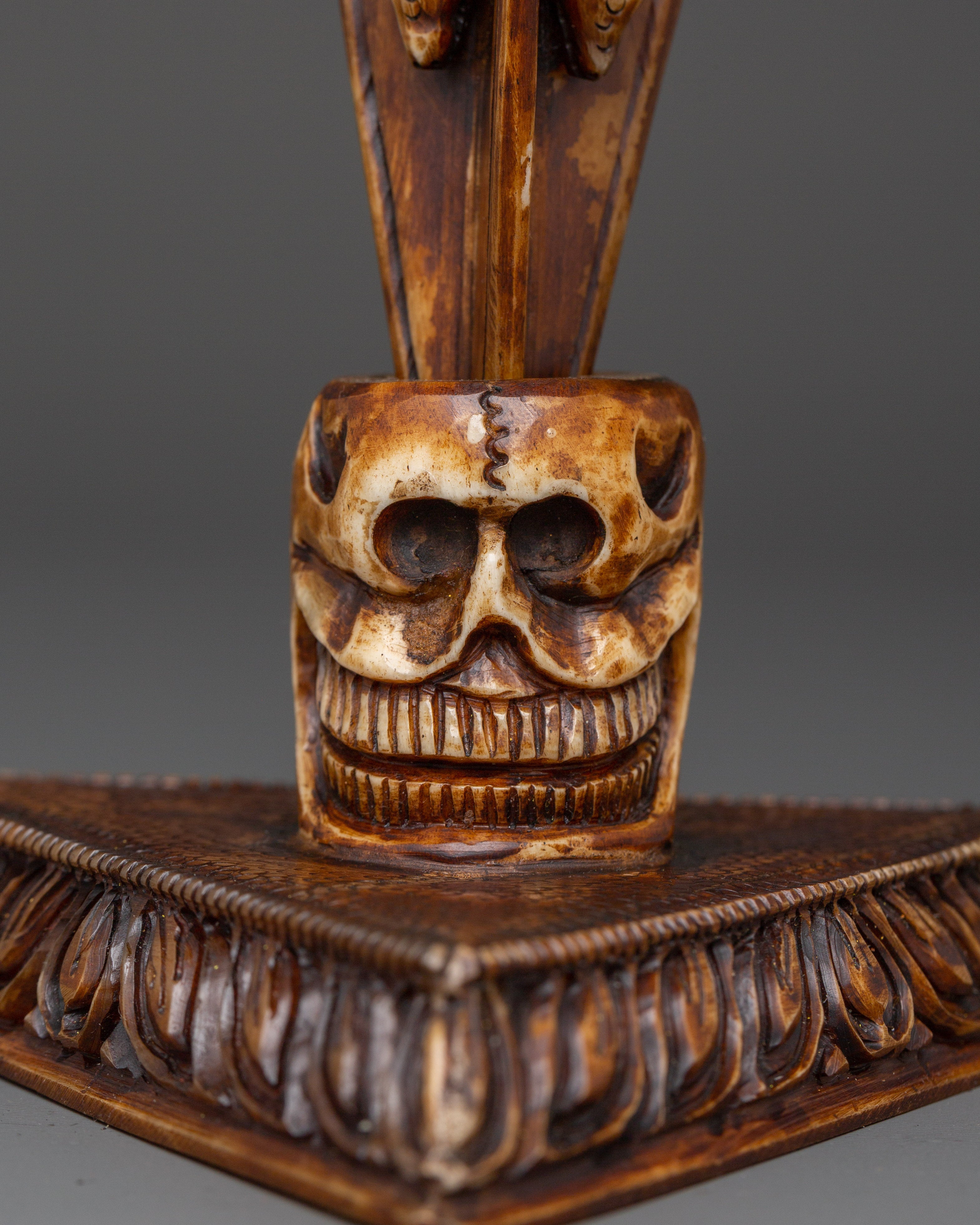 Handcrafted Vajrakila Buddhist Dagger | Ritual Phurba with Yak Bone