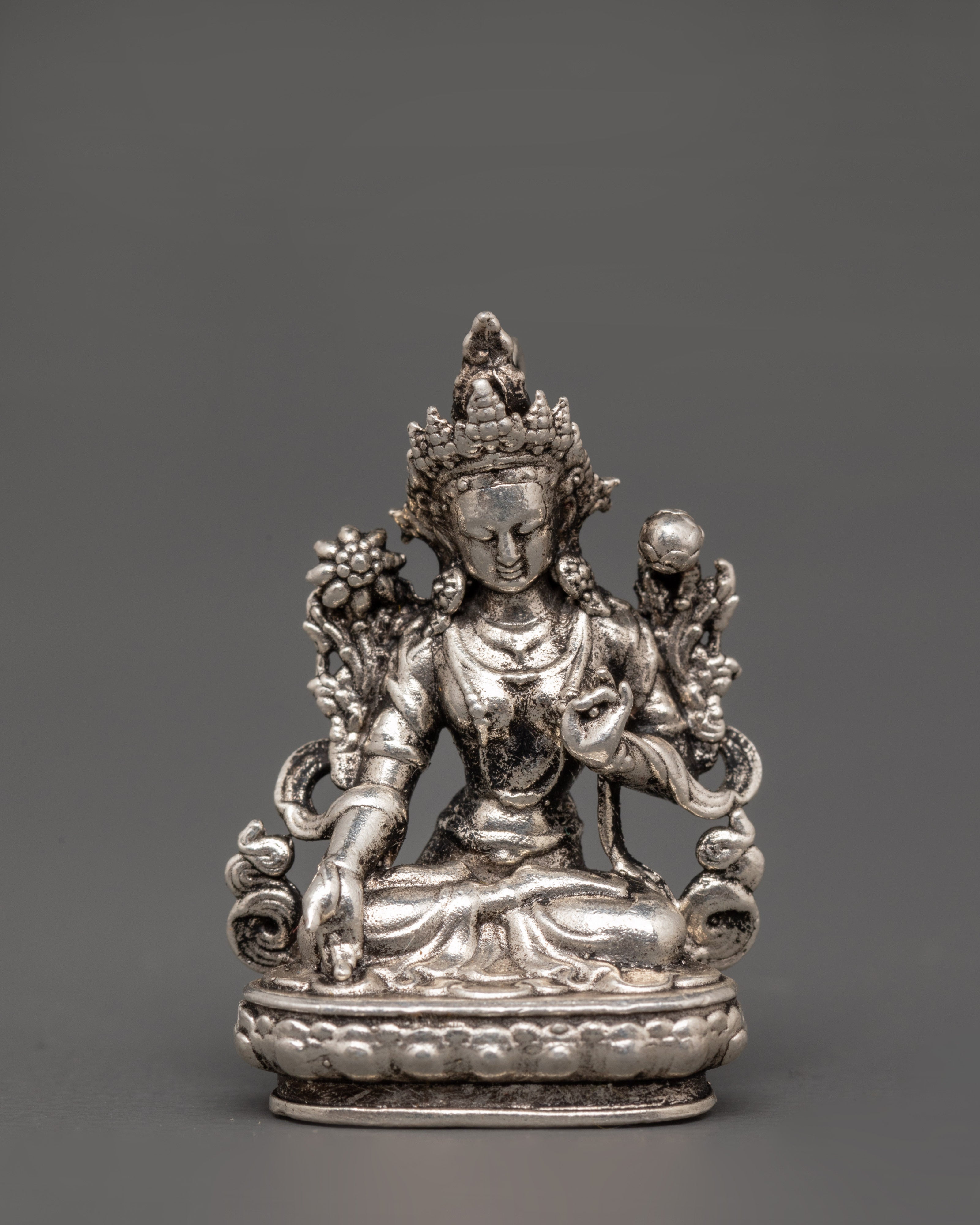 Green Tara in Dhyana Mudra Locket Pendant