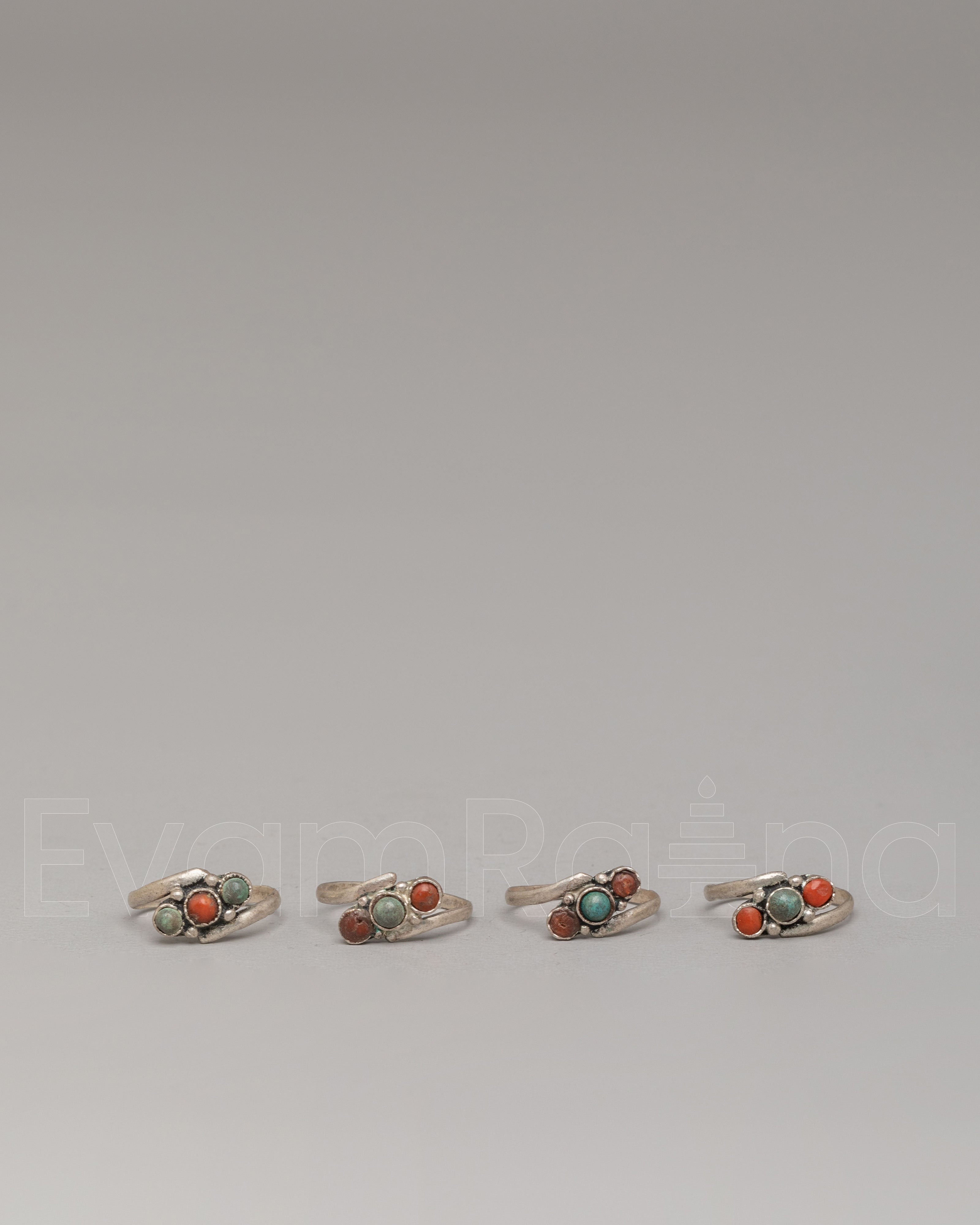 Silver Stone Ring Set