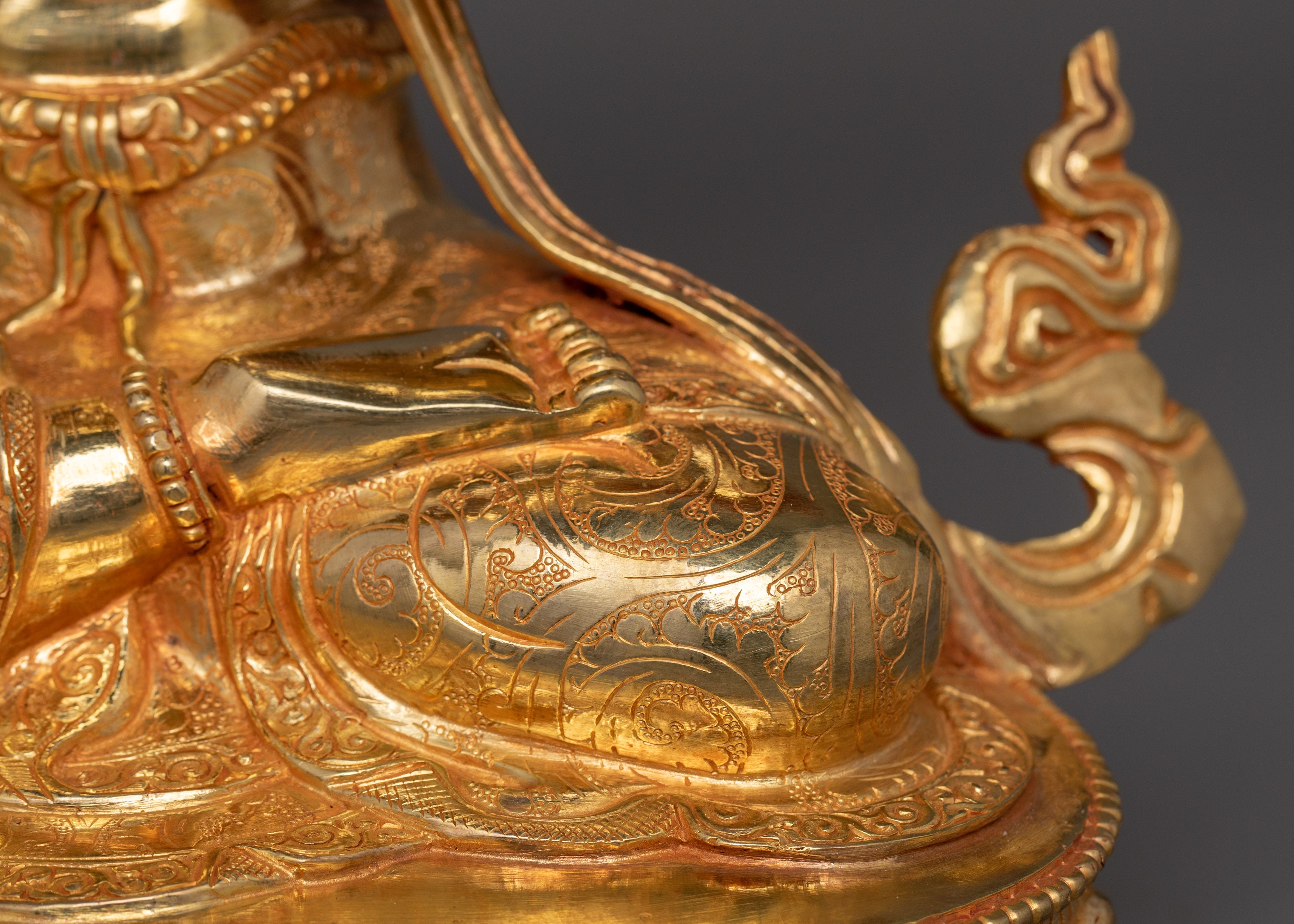13.2 Inches Gold Gilded Chenrezig Statue | Symbol of compassion and enlightenment