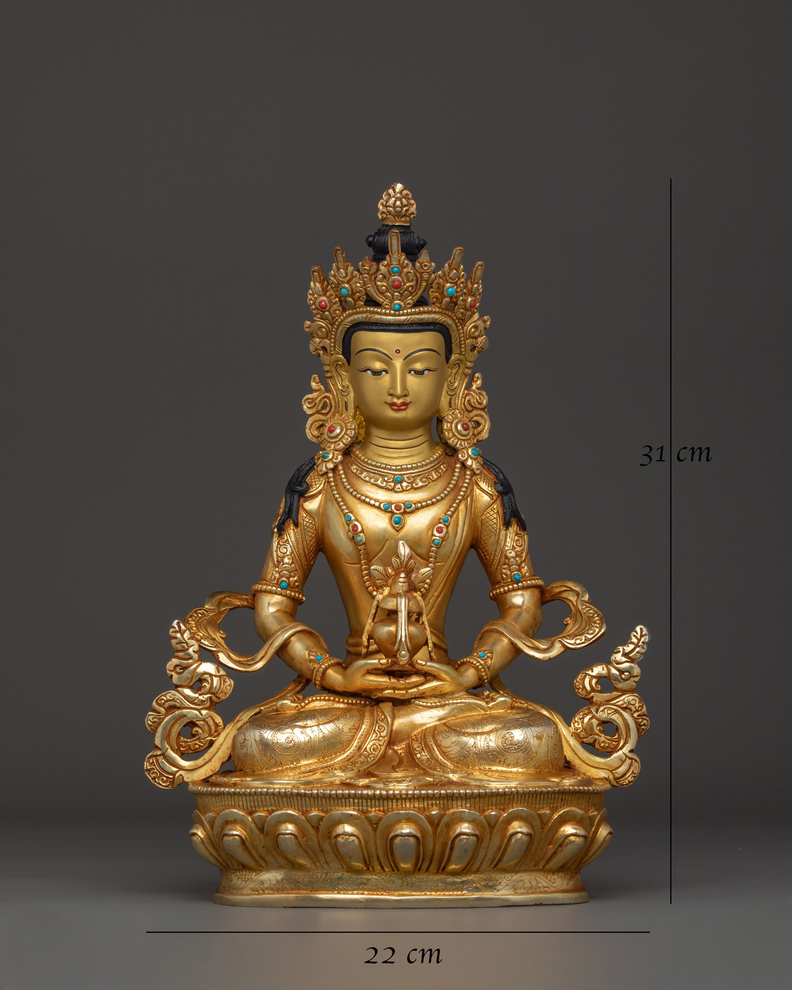 Amitayus Longevity Deity Statue | Tibetan Altar Decor for Vitality, Blessings & Meditation