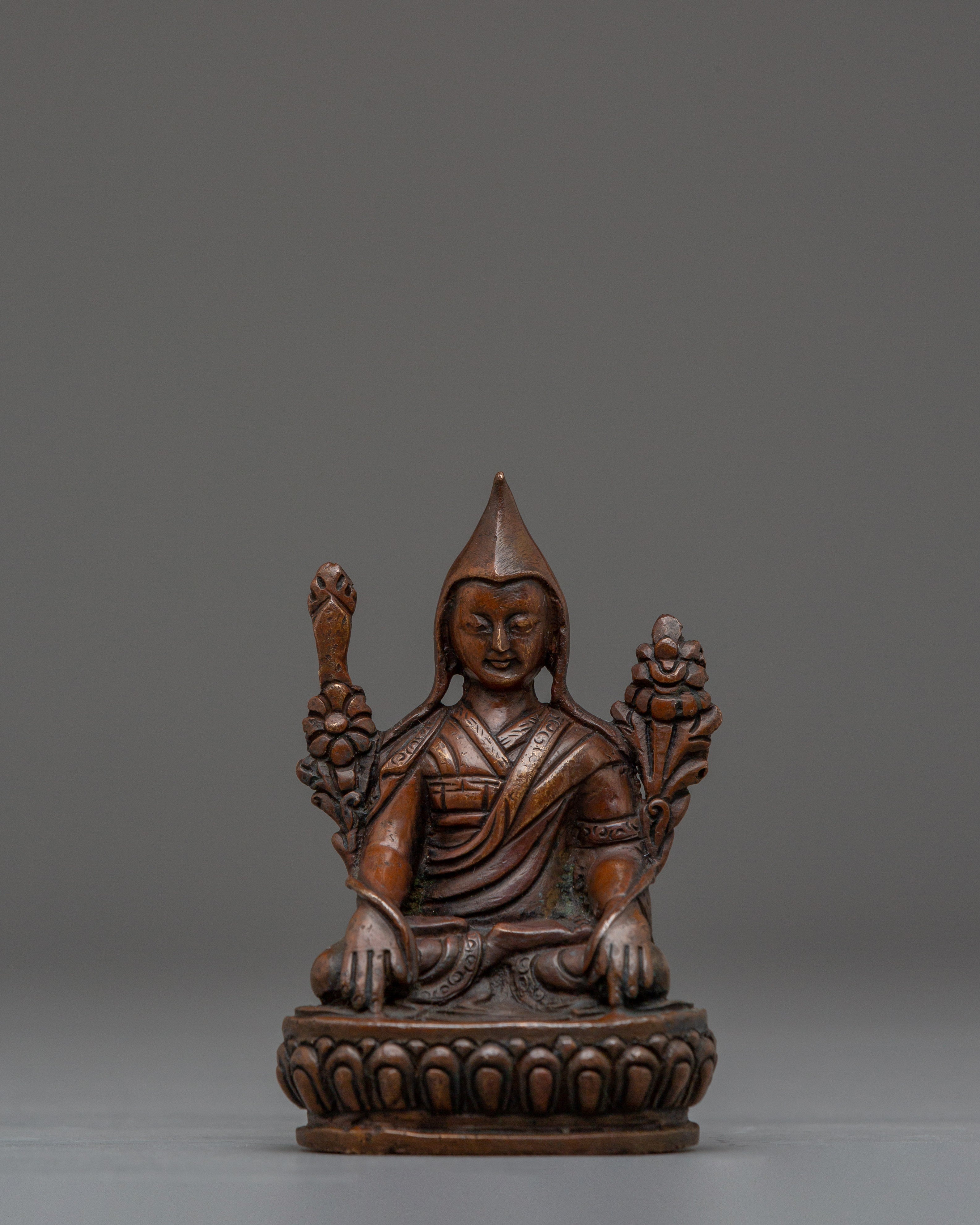 Oxidized Copper Longchenpa Statue