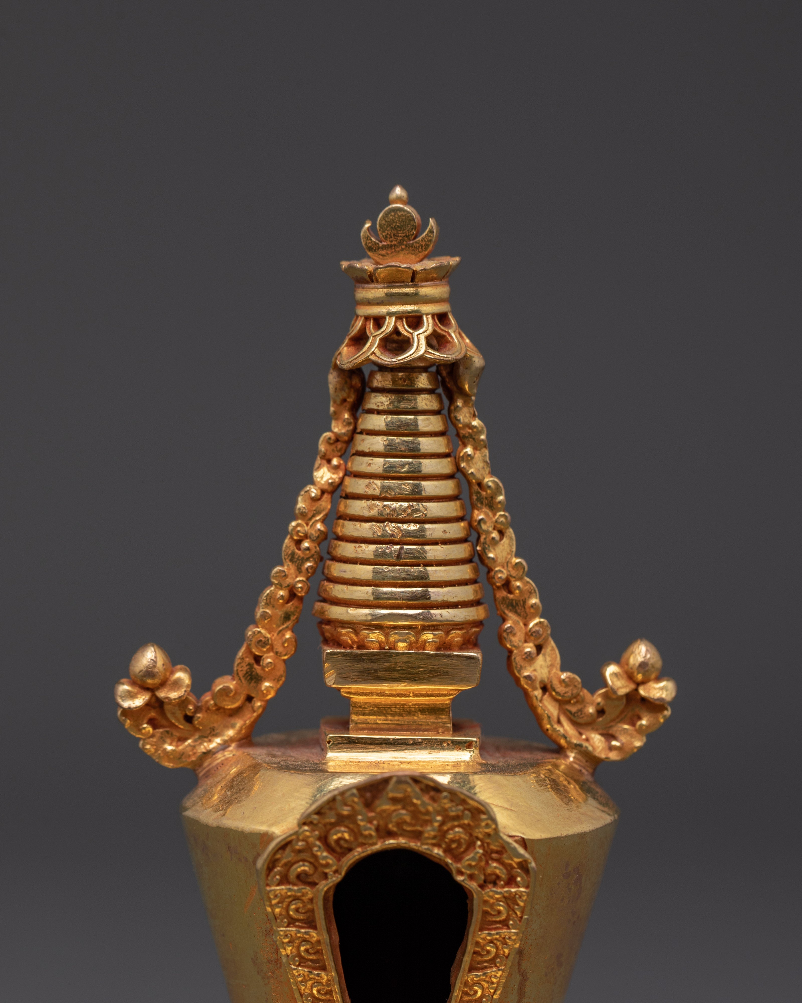 Buddhist Gold Plated Shrine | Sacred Copper Altar Decoration