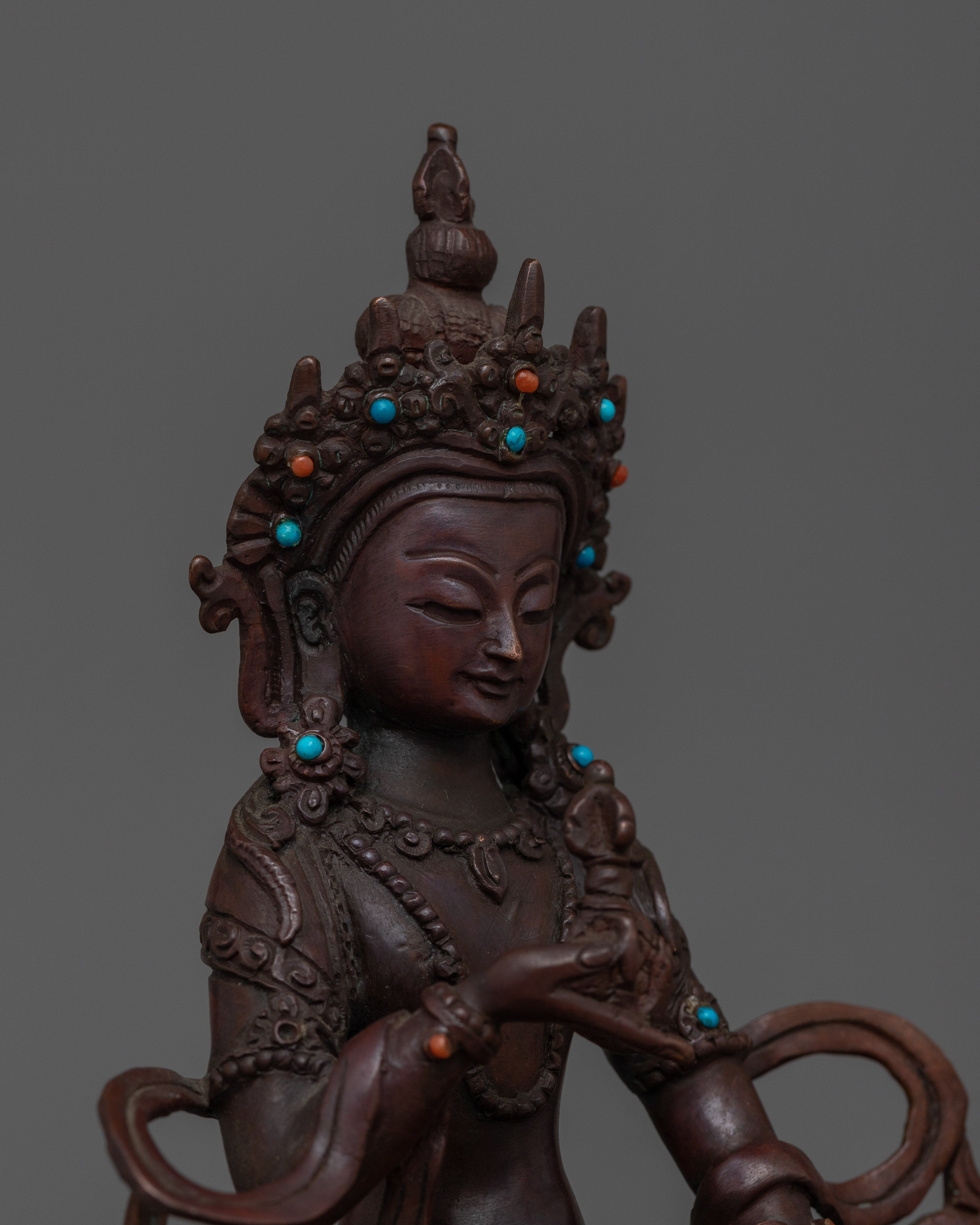 Handcarved Buddhist Deity Vajrasattva | Vajra Holder