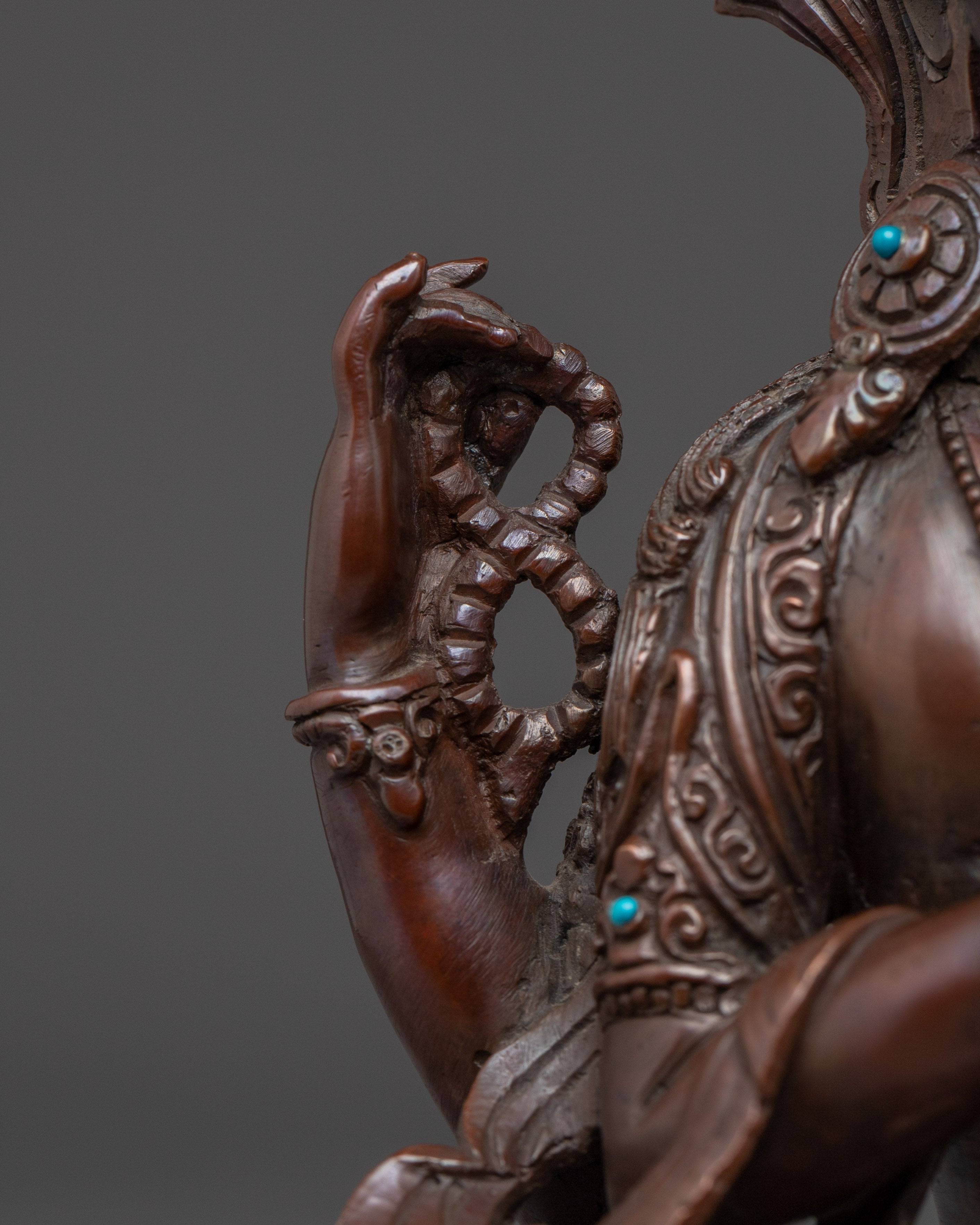 Chenrezig Oxidized Copper Artwork | Meditation and Spiritual Decor