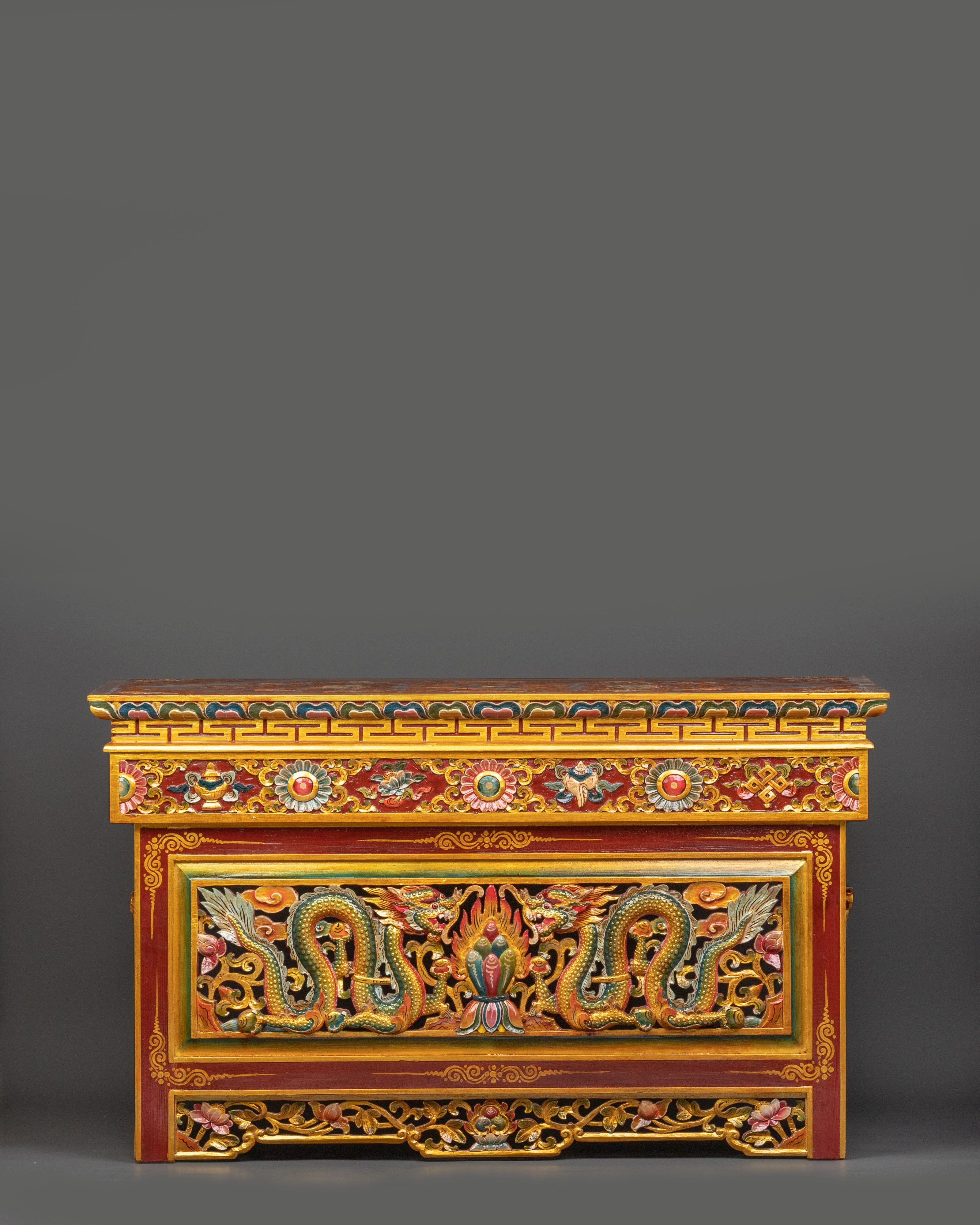 folding-table-with-dragon-carving-and-offering