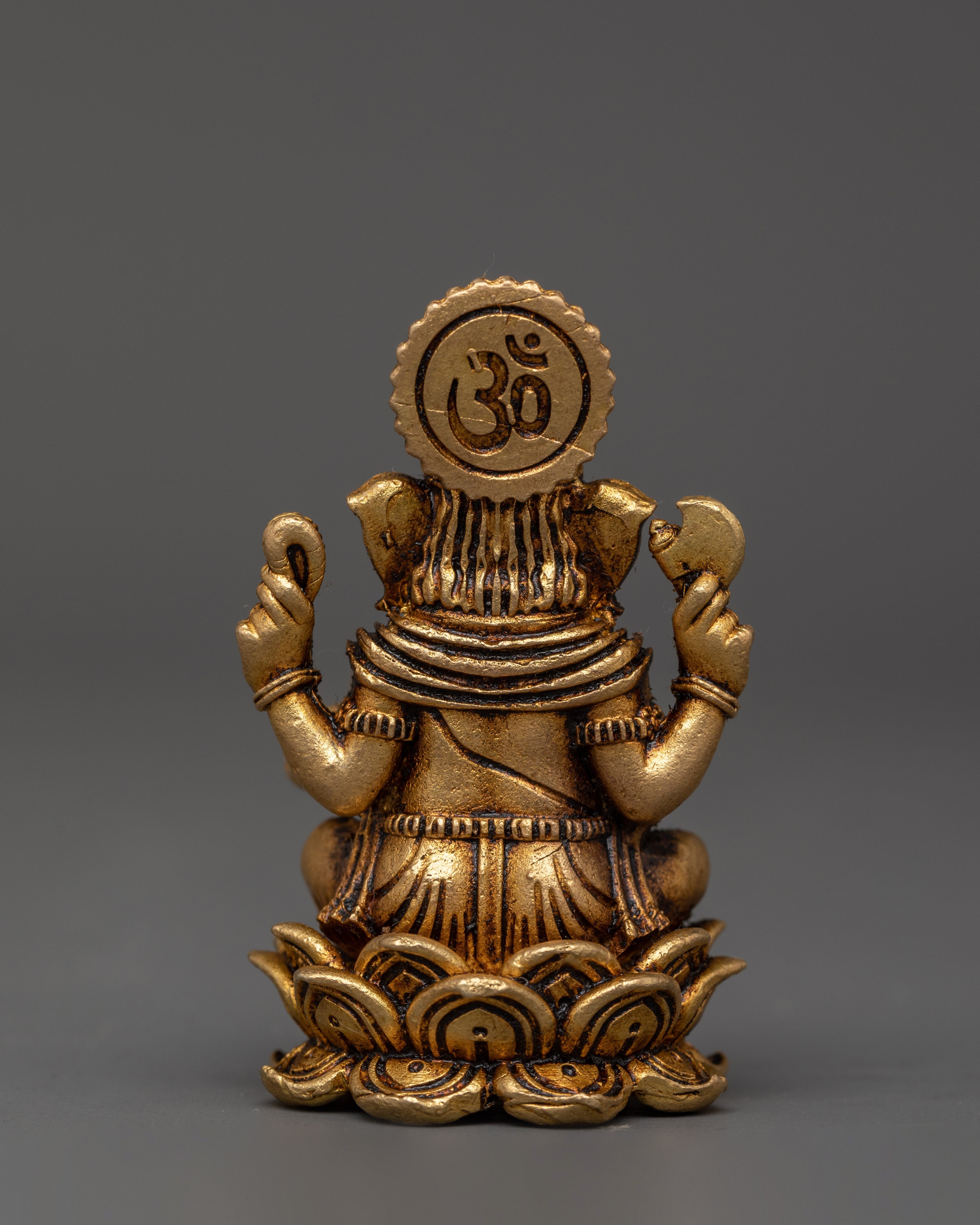 Brass Ganesh Statue with Halo | Ganesha Idol for Wisdom, Guidance & Protection