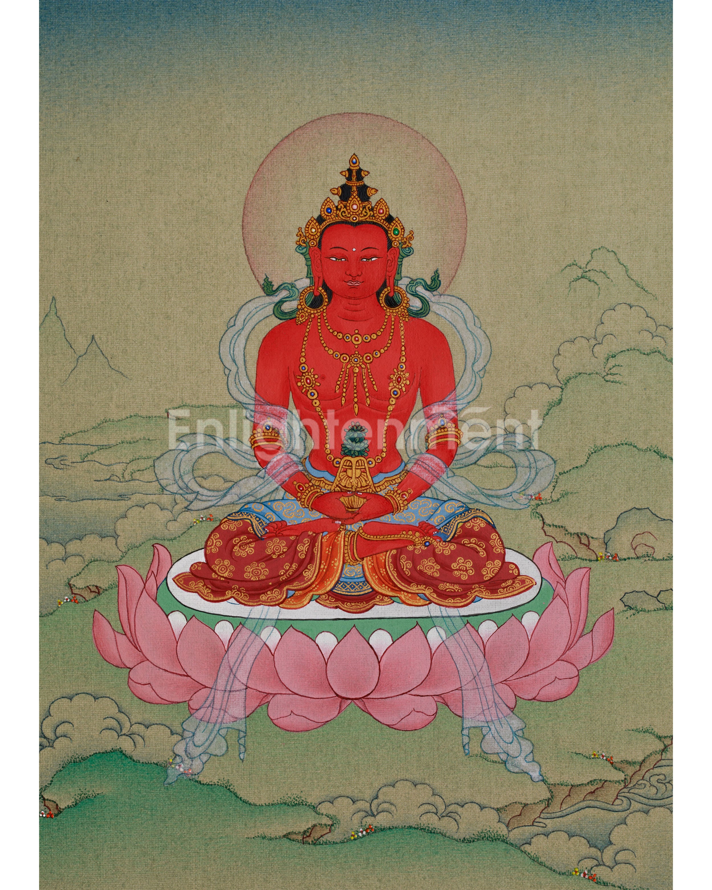 compact thangka of amitayus buddha