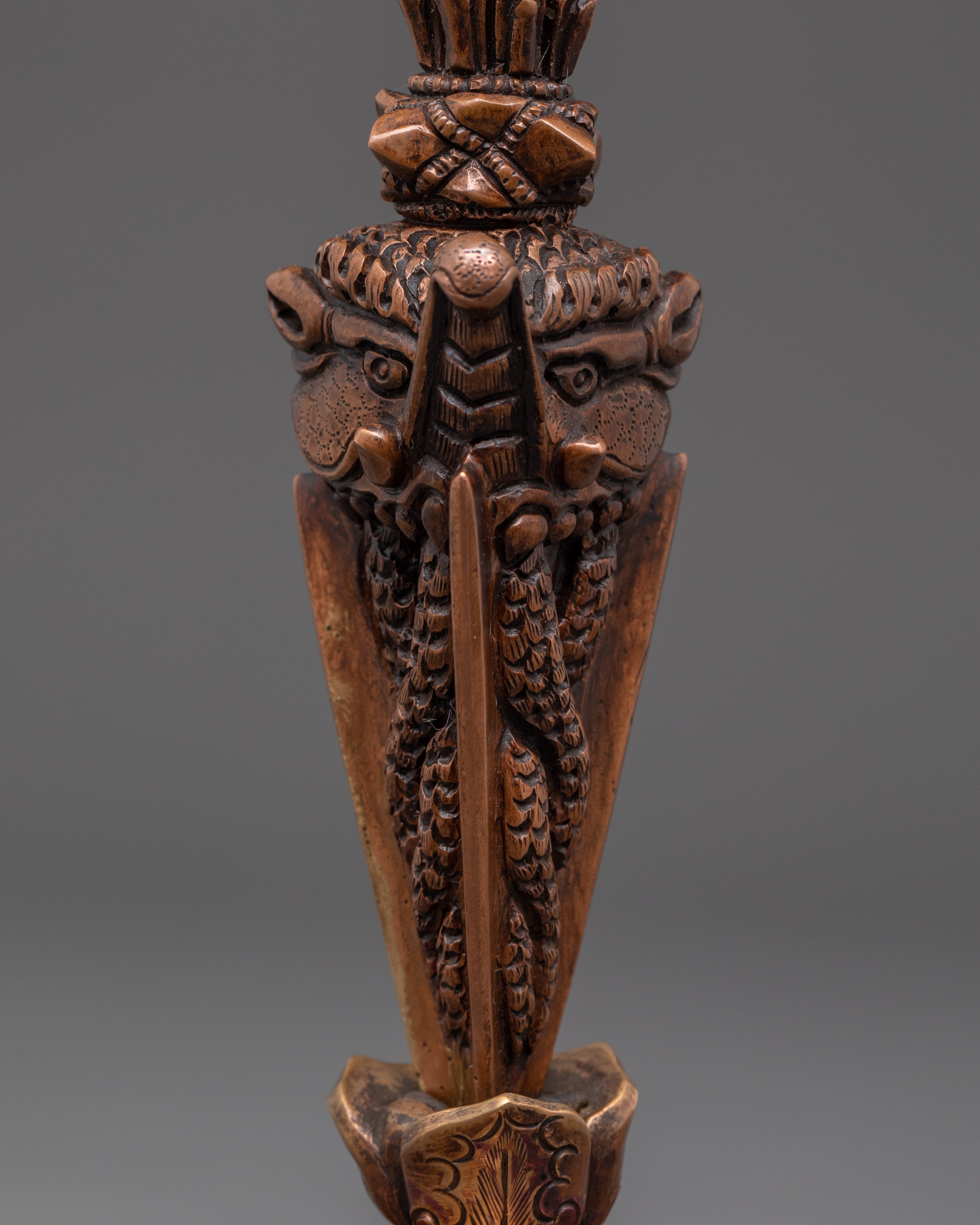 Handmade Copper Phurba For Ritual Ceremonies | Tibetan Buddhist Ritual Dagger