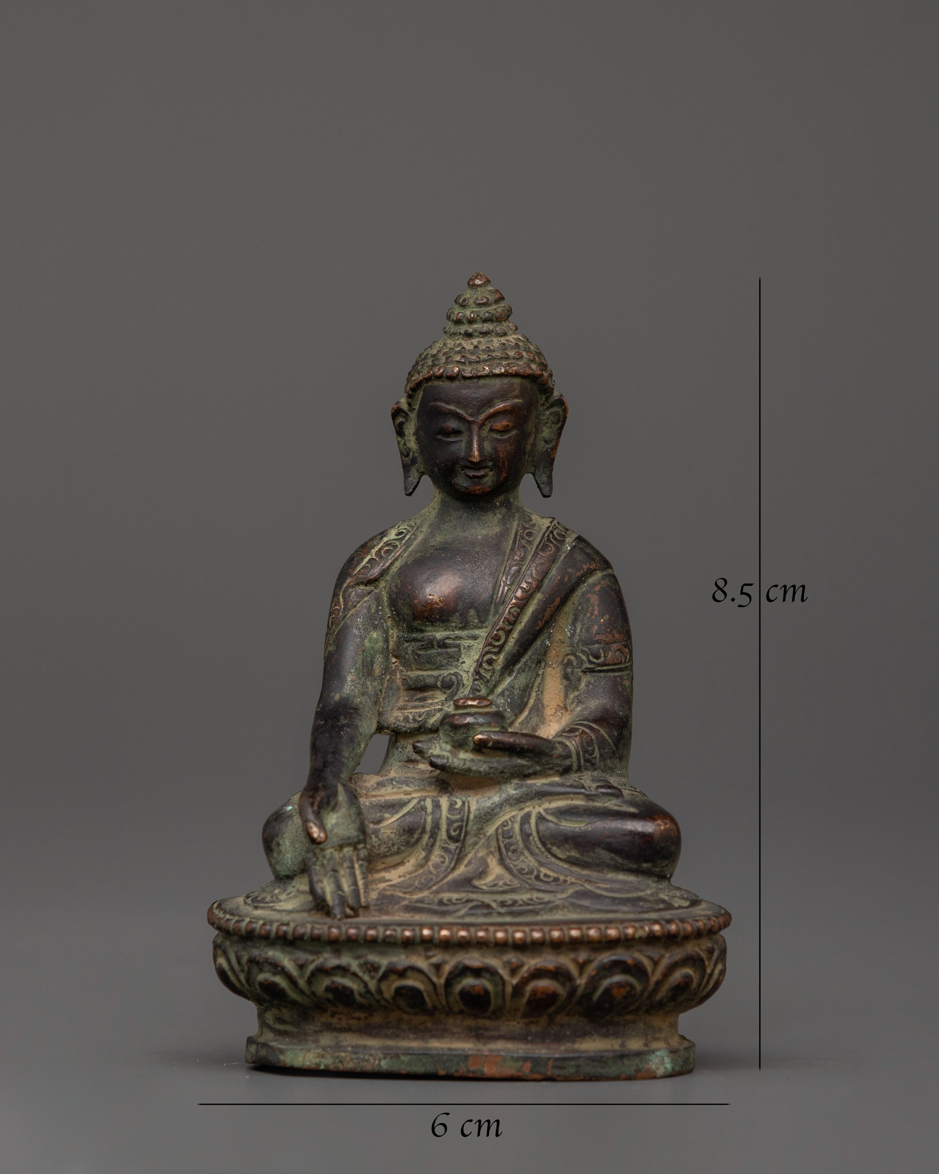 Tibetan Ratnasambhara Buddha Statue | Oxidized Copper Spiritual Sculpture