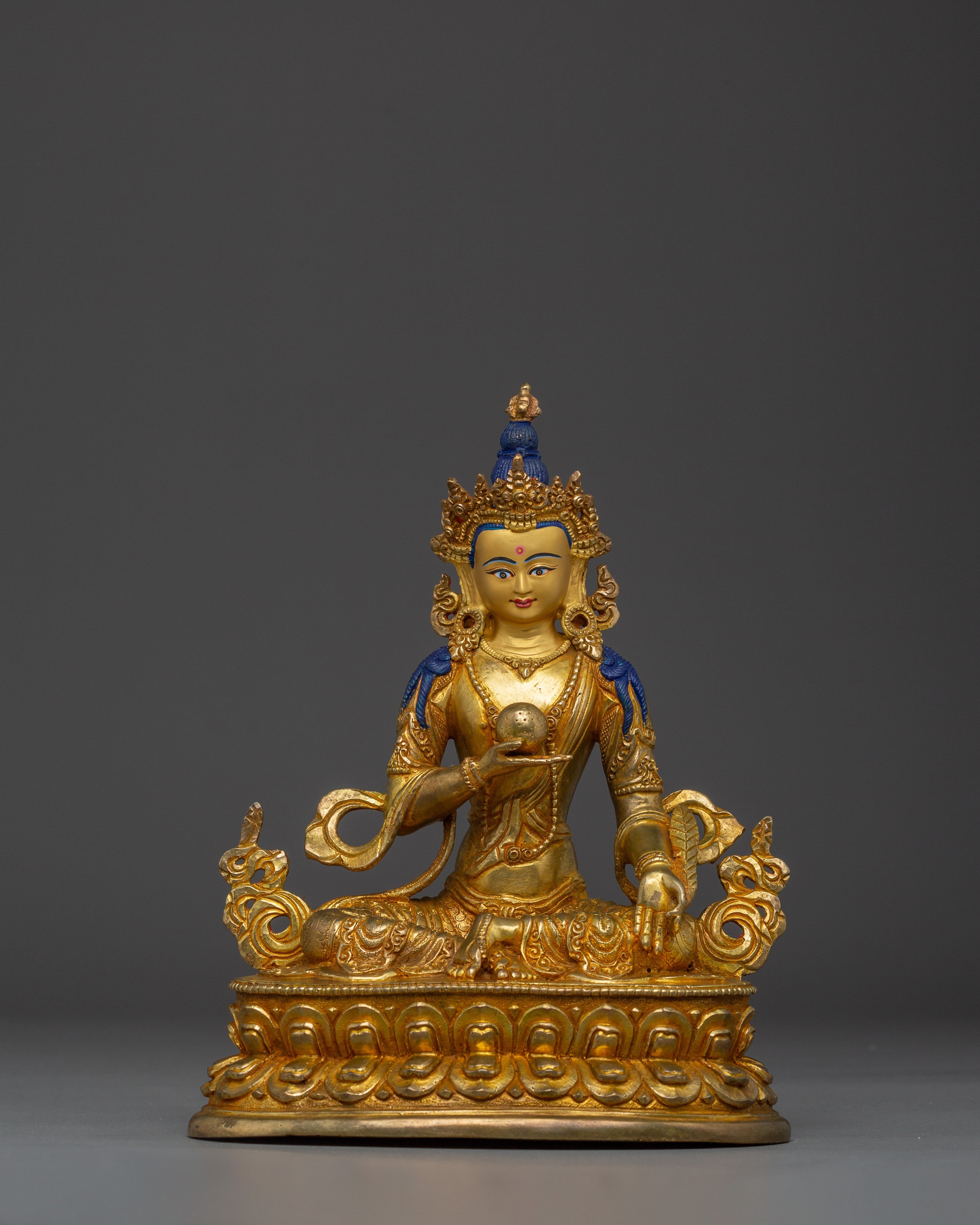Ksitigarbha Copper Statue With 24K Gold