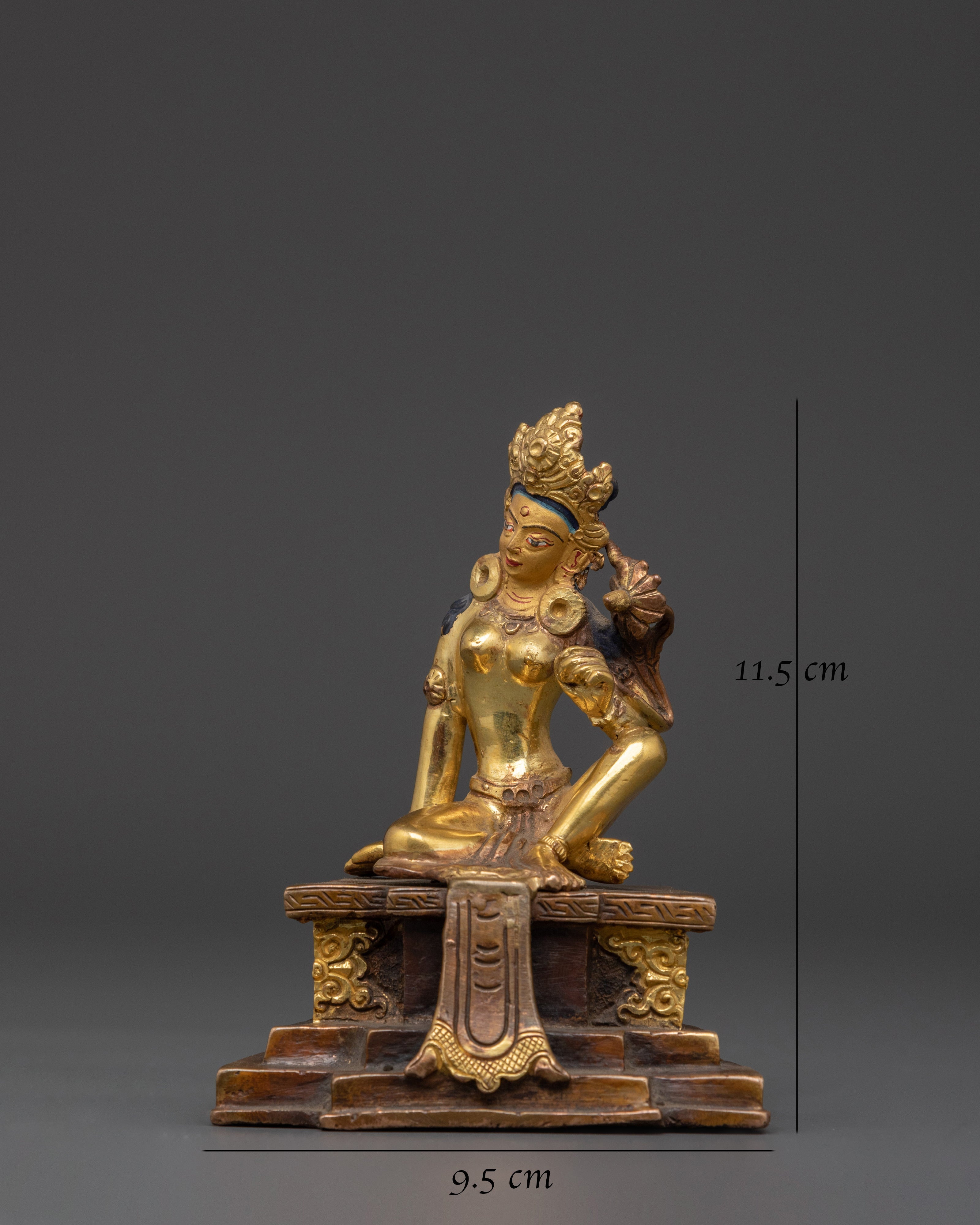 Lord Indra Statue | Gold-Plated Copper Indra Deity Sculpture