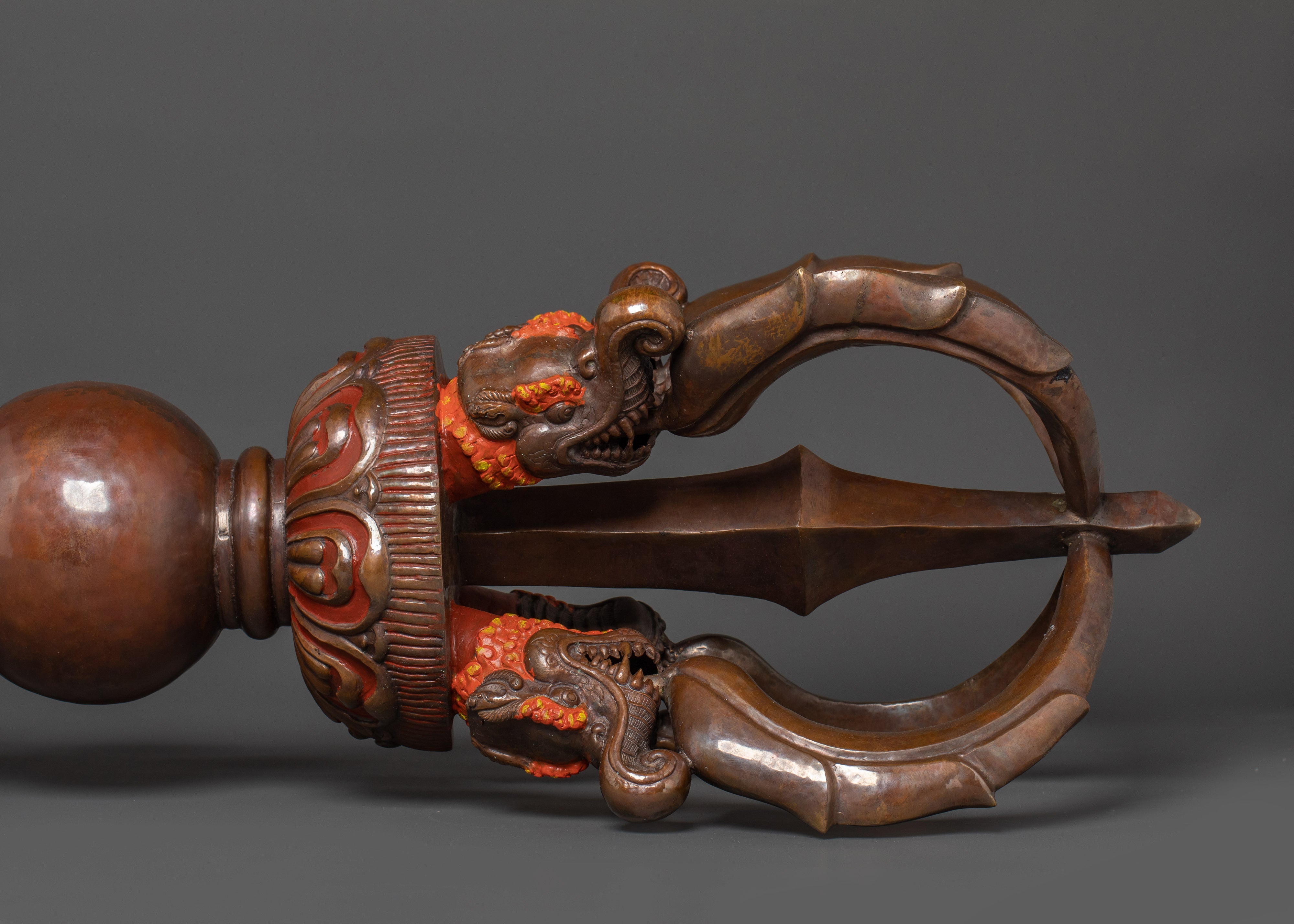 Sacred Oxidized Copper Vajra | Spiritual Protection Artifact