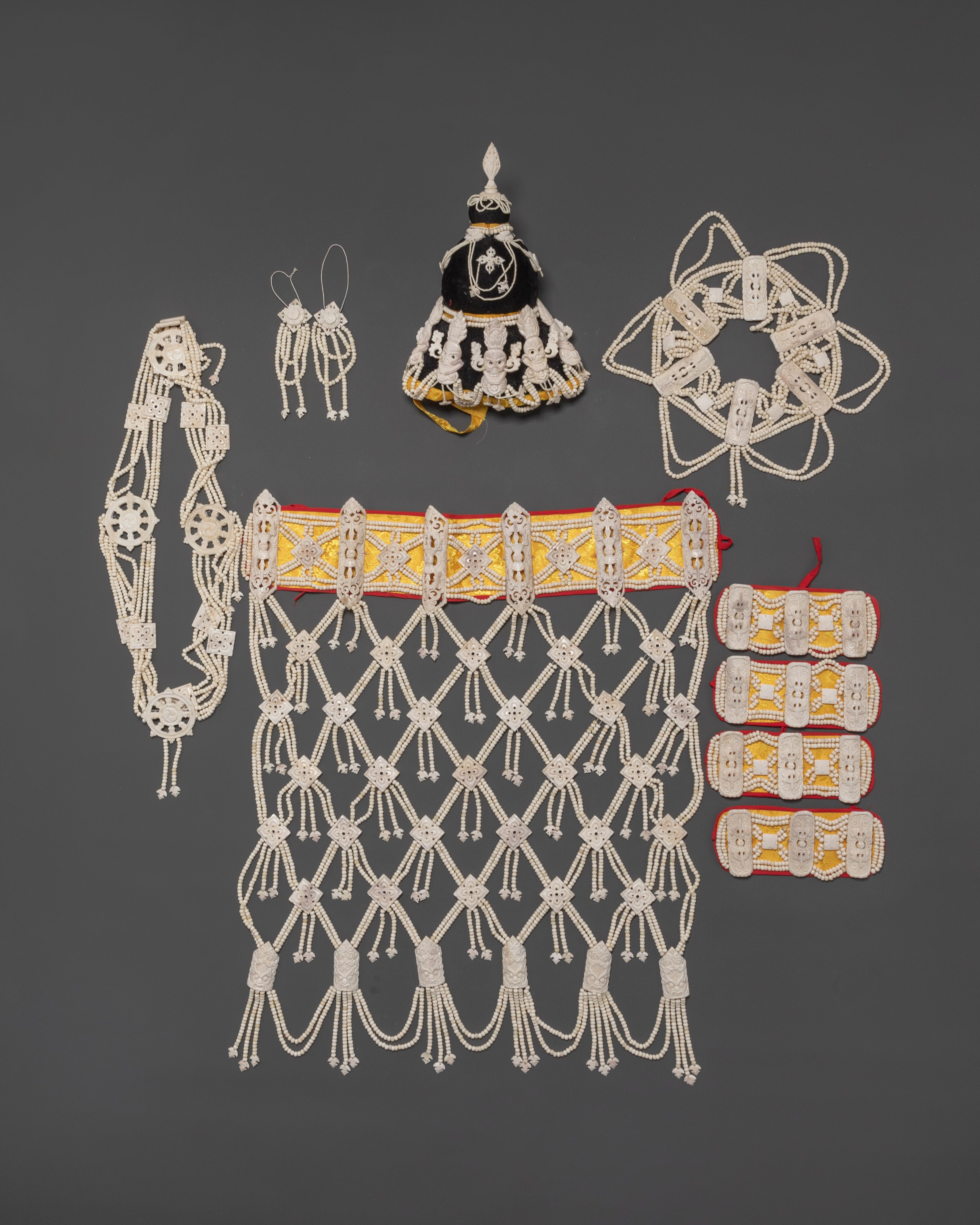 Handmade Tantric Ritual Bone Set | Tibetan Buddhist Ritual Art