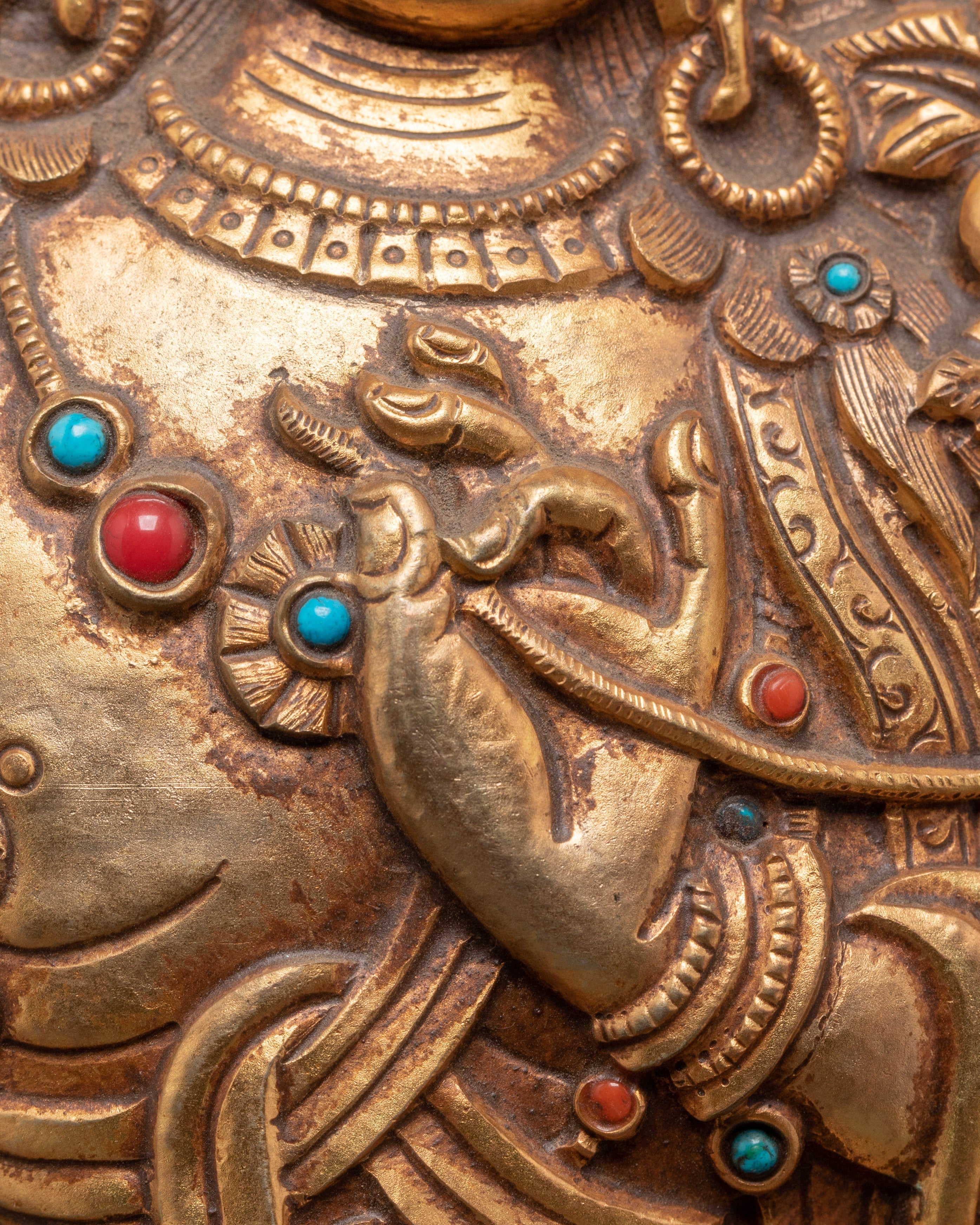 Handcrafted Manjushri Wall Hanging | Buddhist Copper Wall Art