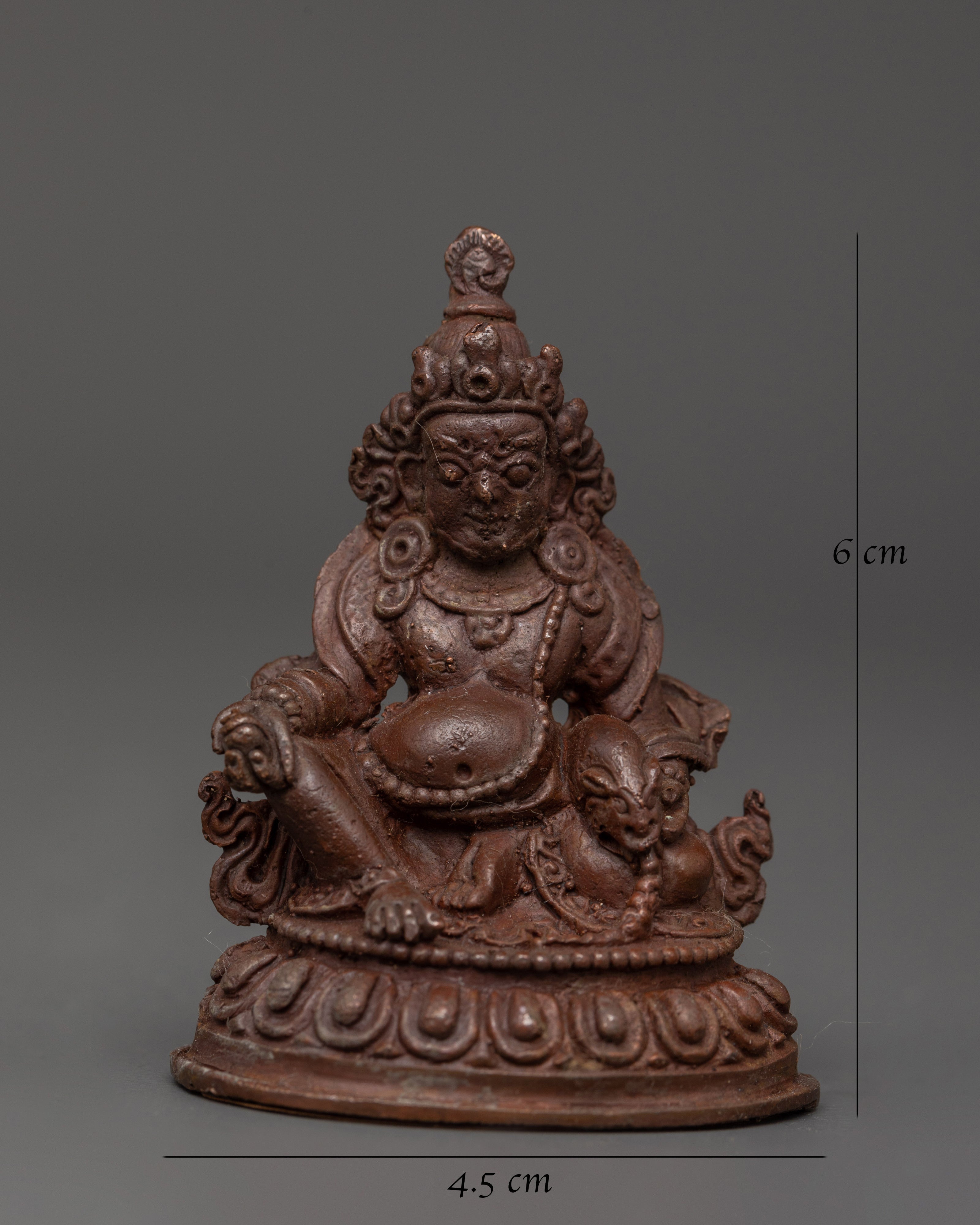 Dzambhala Oxidized Copper Statue | Wrathful Fierce Wealth Deity