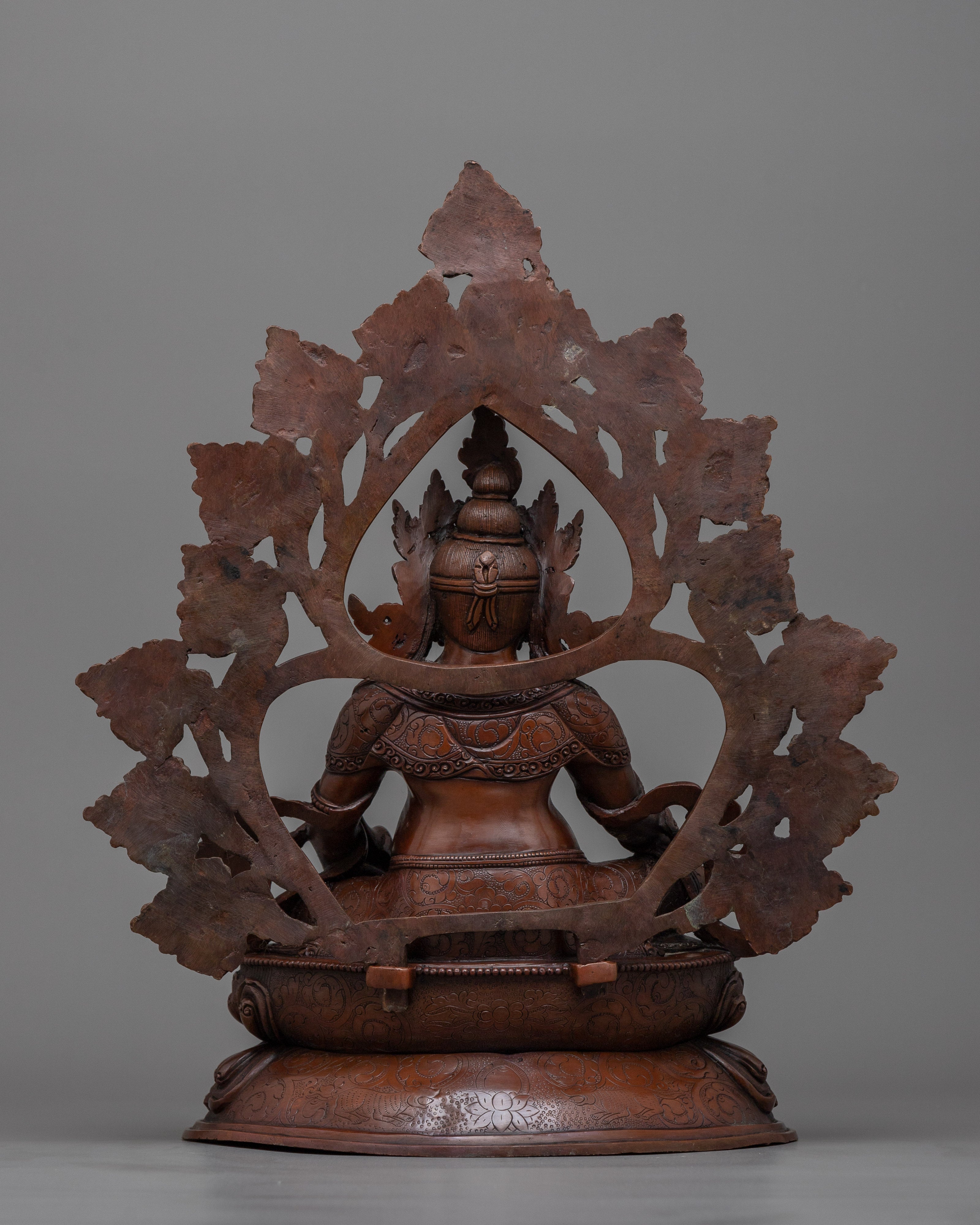 Dzambhala Sculpture in Oxidized Copper | Buddhist Deity of Wealth