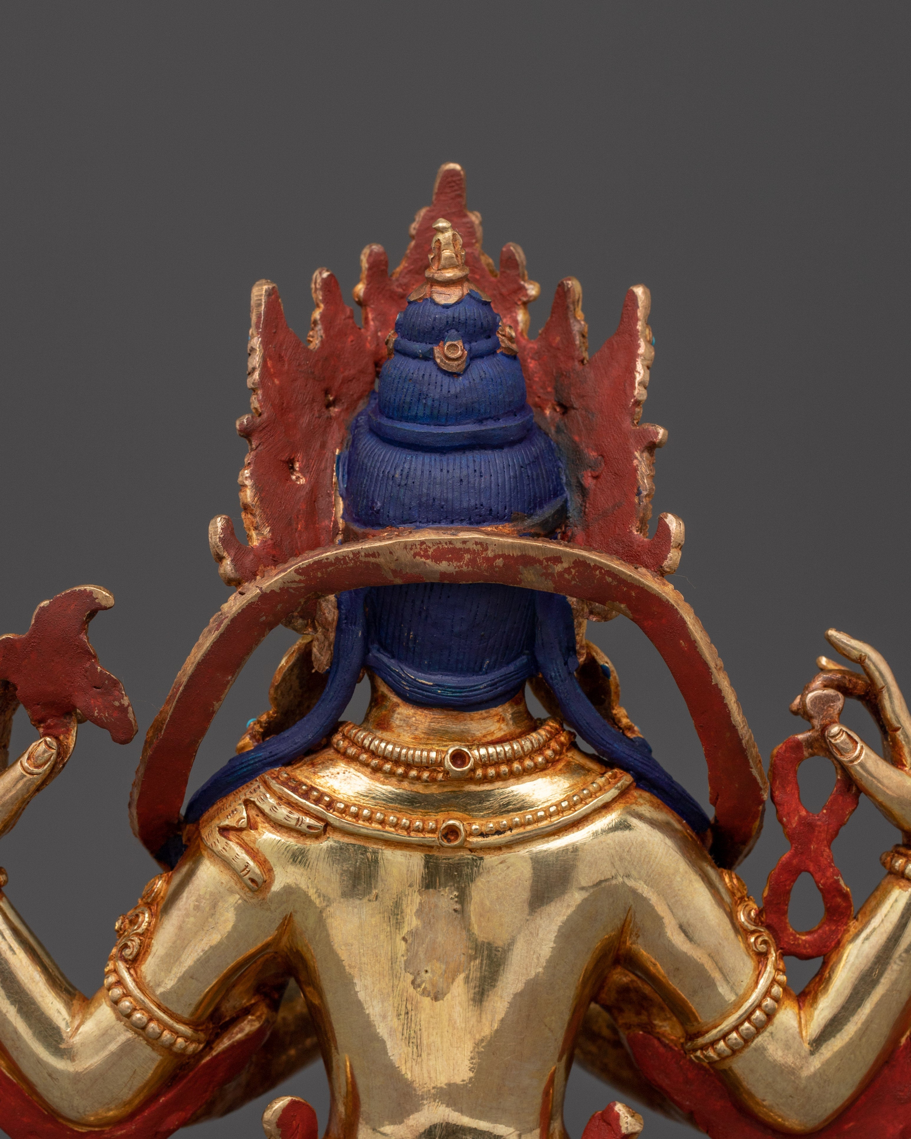 24K Gold Gilded Copper Avalokiteshvara Sculpture | A symbol of infinite compassion