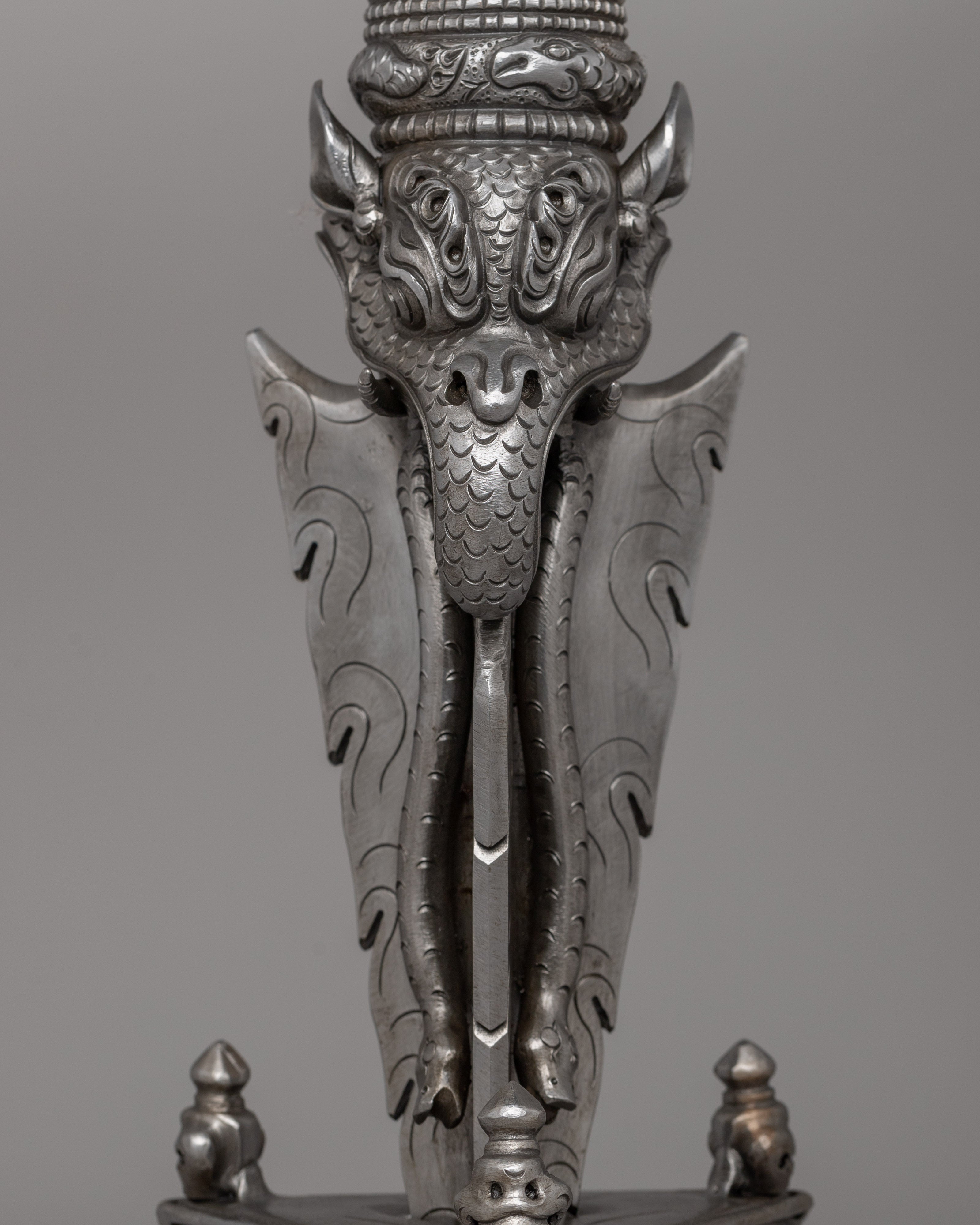 Handcrafted Iron Vajra Phurba | A Sacred Tibetan Ritual Artifact