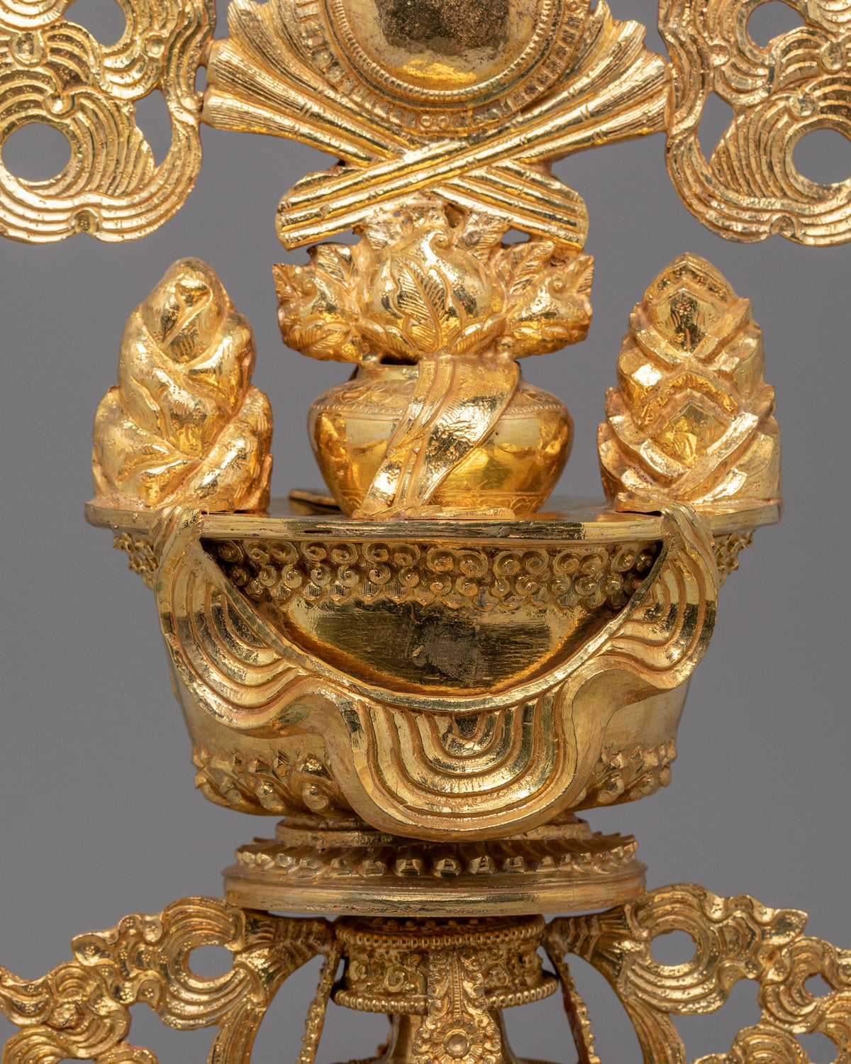 Buddhist Doya Ngaga Set | Gold-Plated Copper Ritual Tools