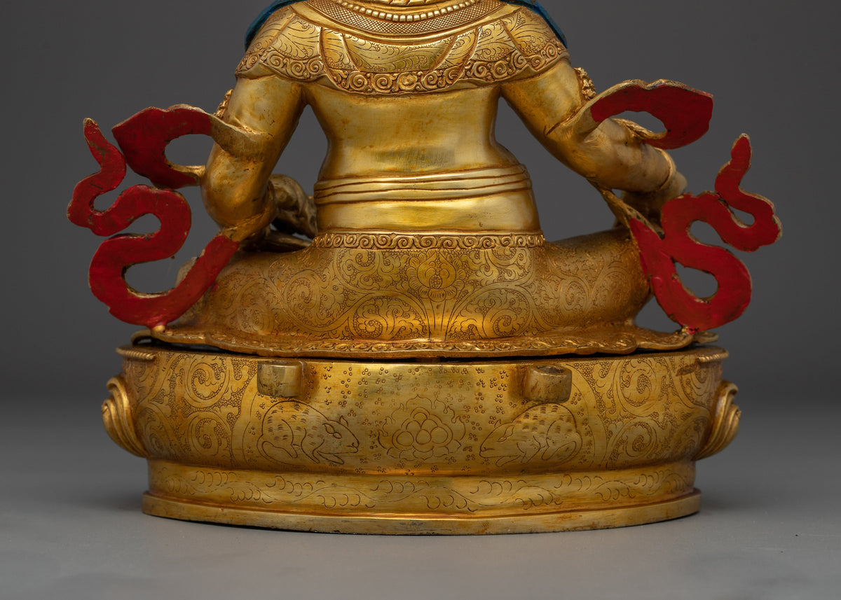 Wealth Lord Dzambhala Golden Statue | Guardian of the Wealth
