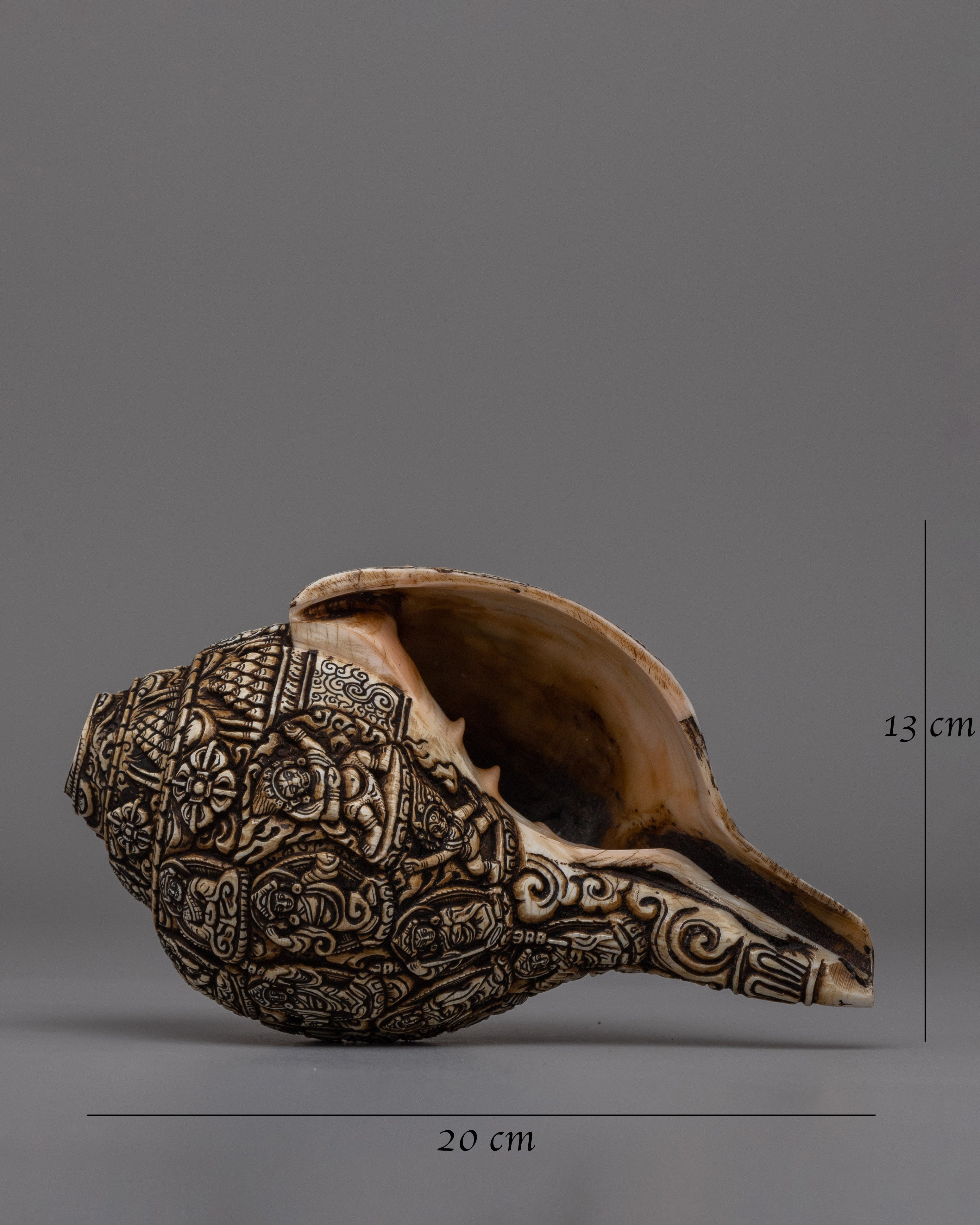 Handcrafted Traditional Tibetan Conch Shell | Sacred Buddhist Sankha