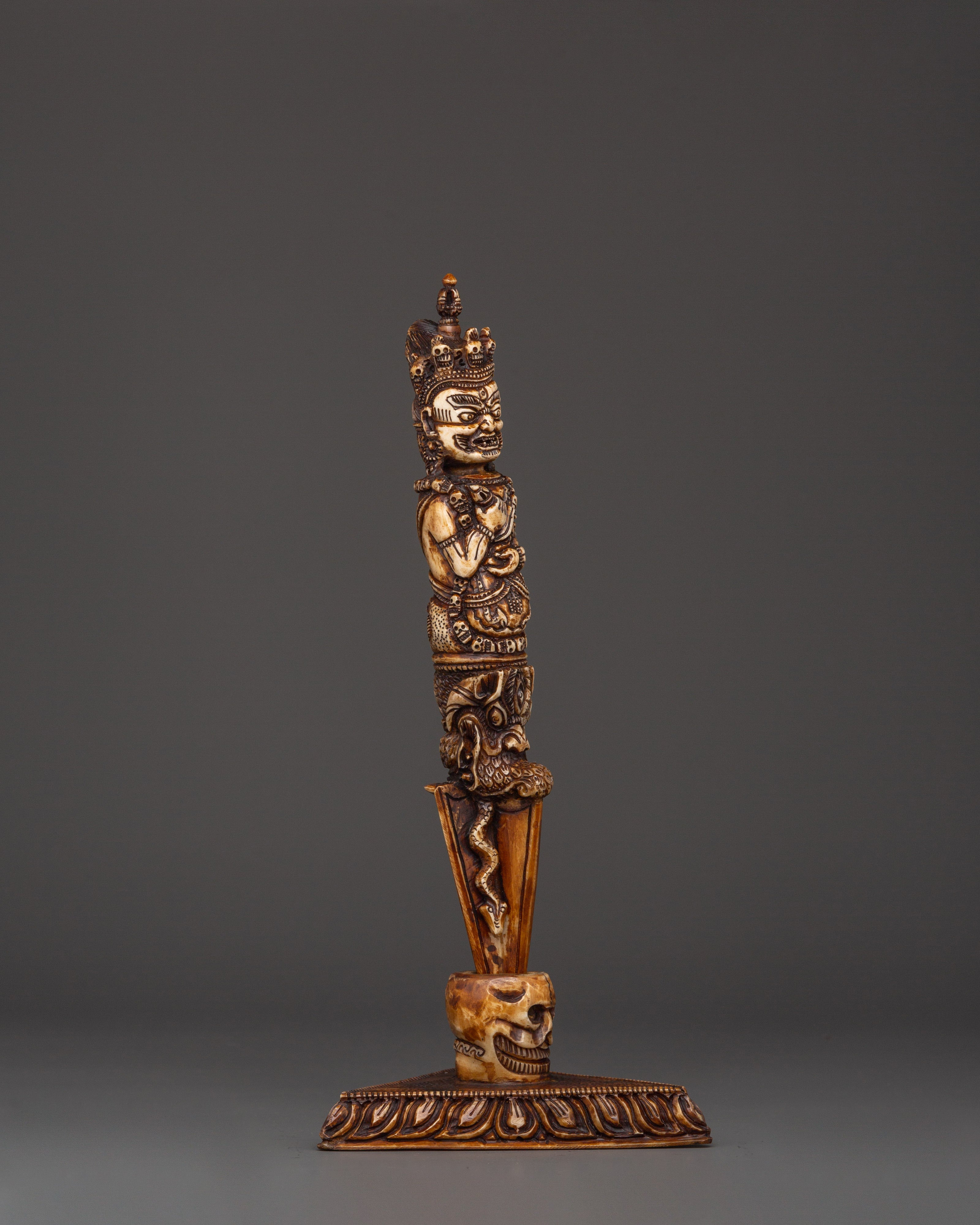 Wrathful Deity Phurba - Yak Bone Ritual Dagger