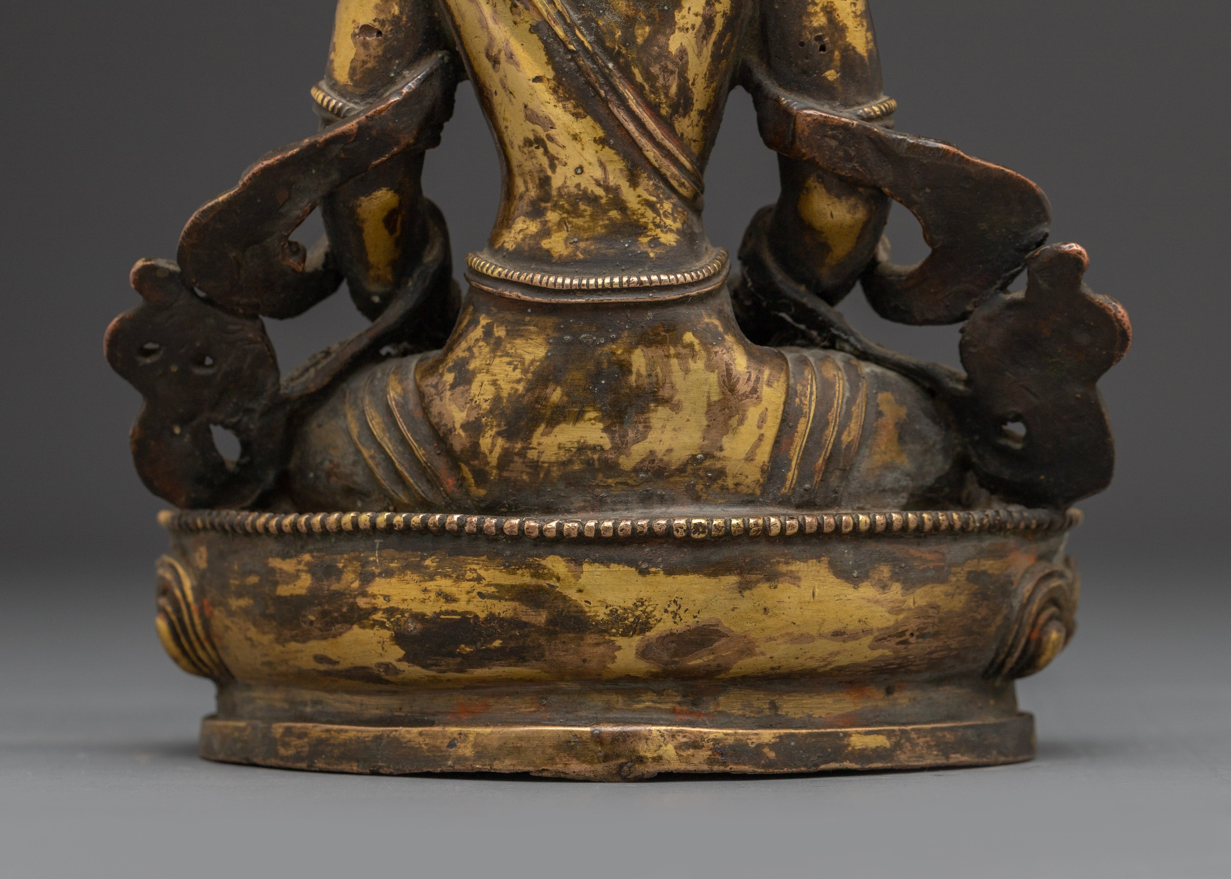Handcrafted Copper Amitayus Statue | Tibetan Buddha Sculpture