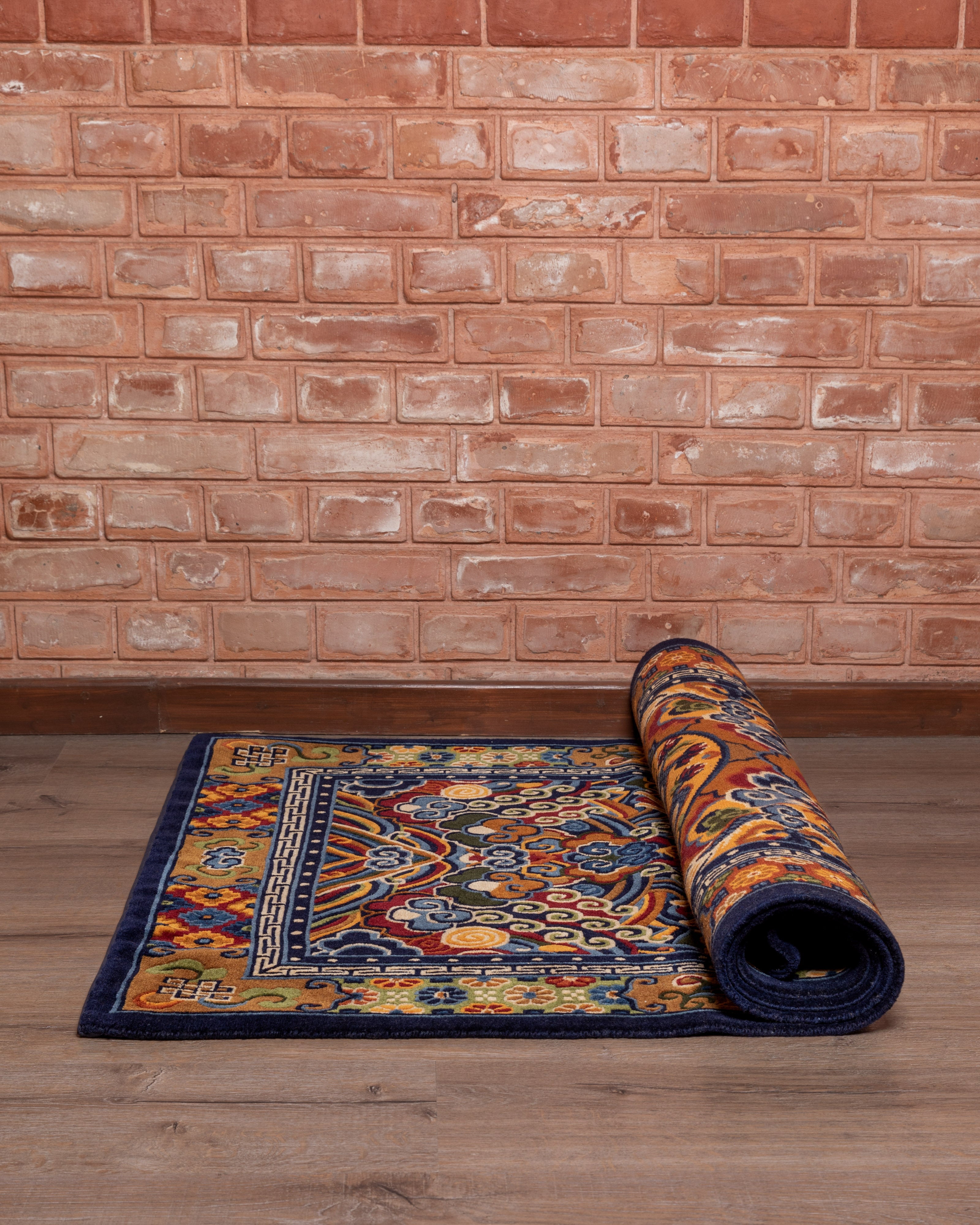Handcrafted Tibetan Carpet | Traditional Wool Carpet with 200 Knots