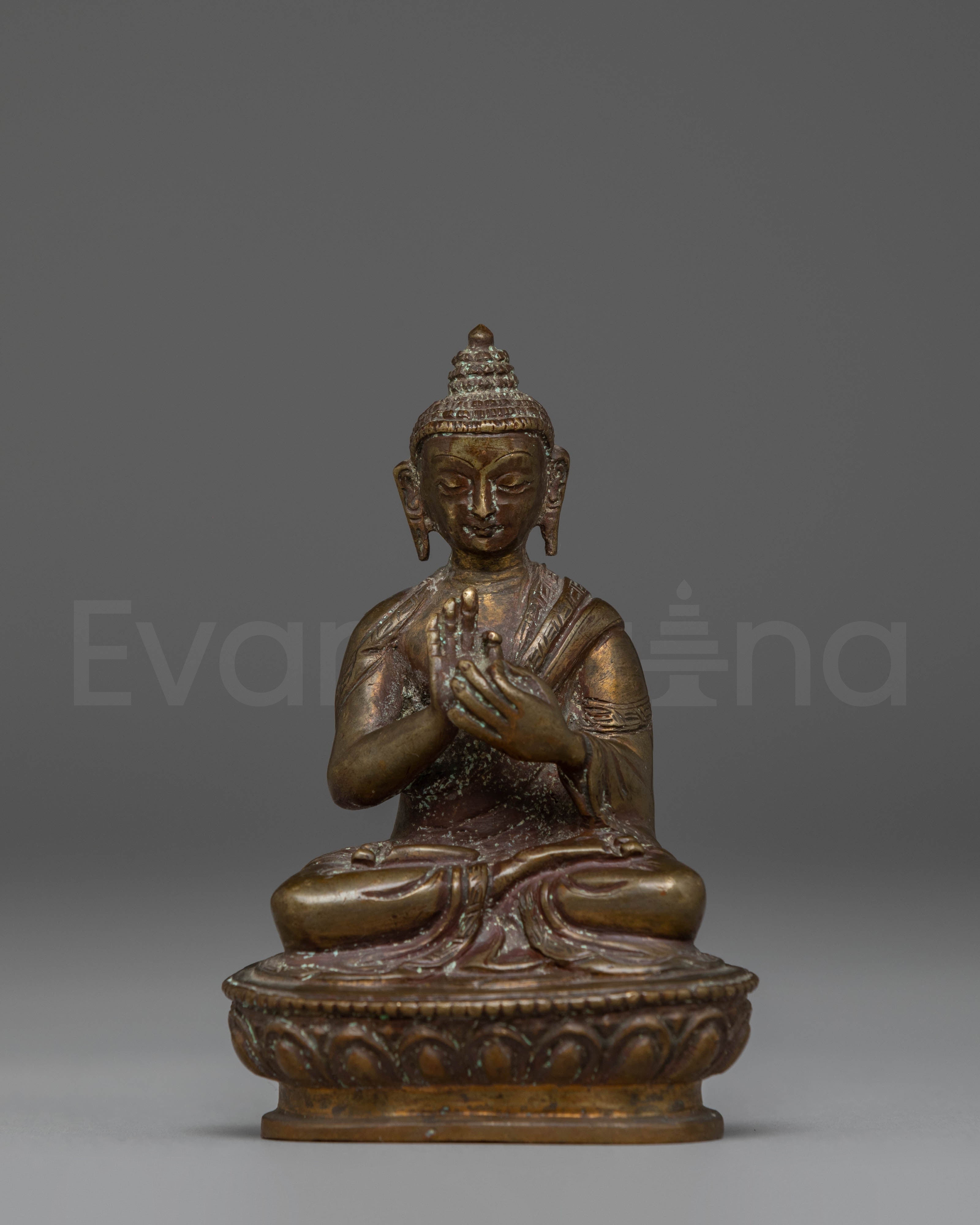 Oxidized Copper Statue of Vairocana