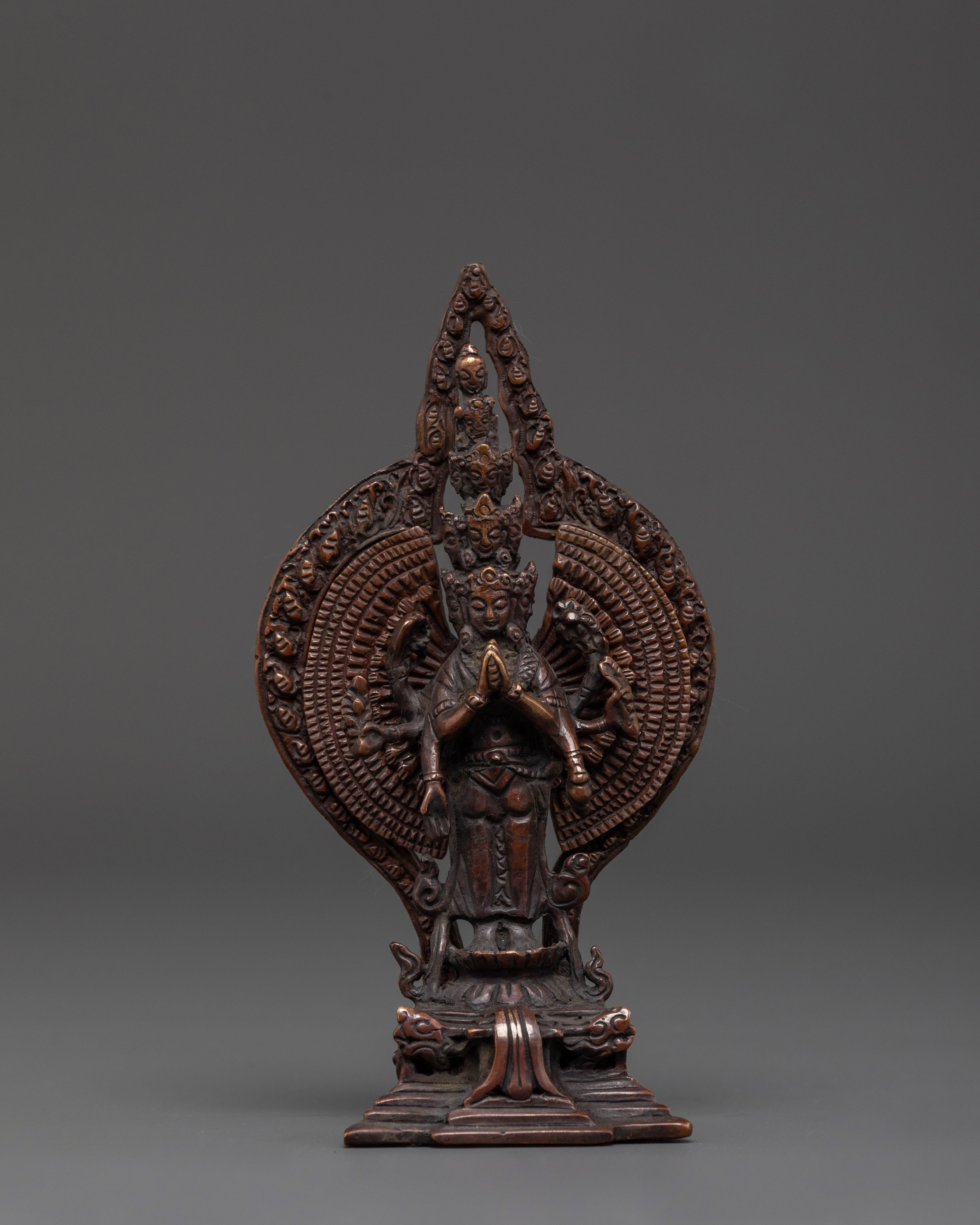 1000 Armed Oxidized Copper Chenrezig