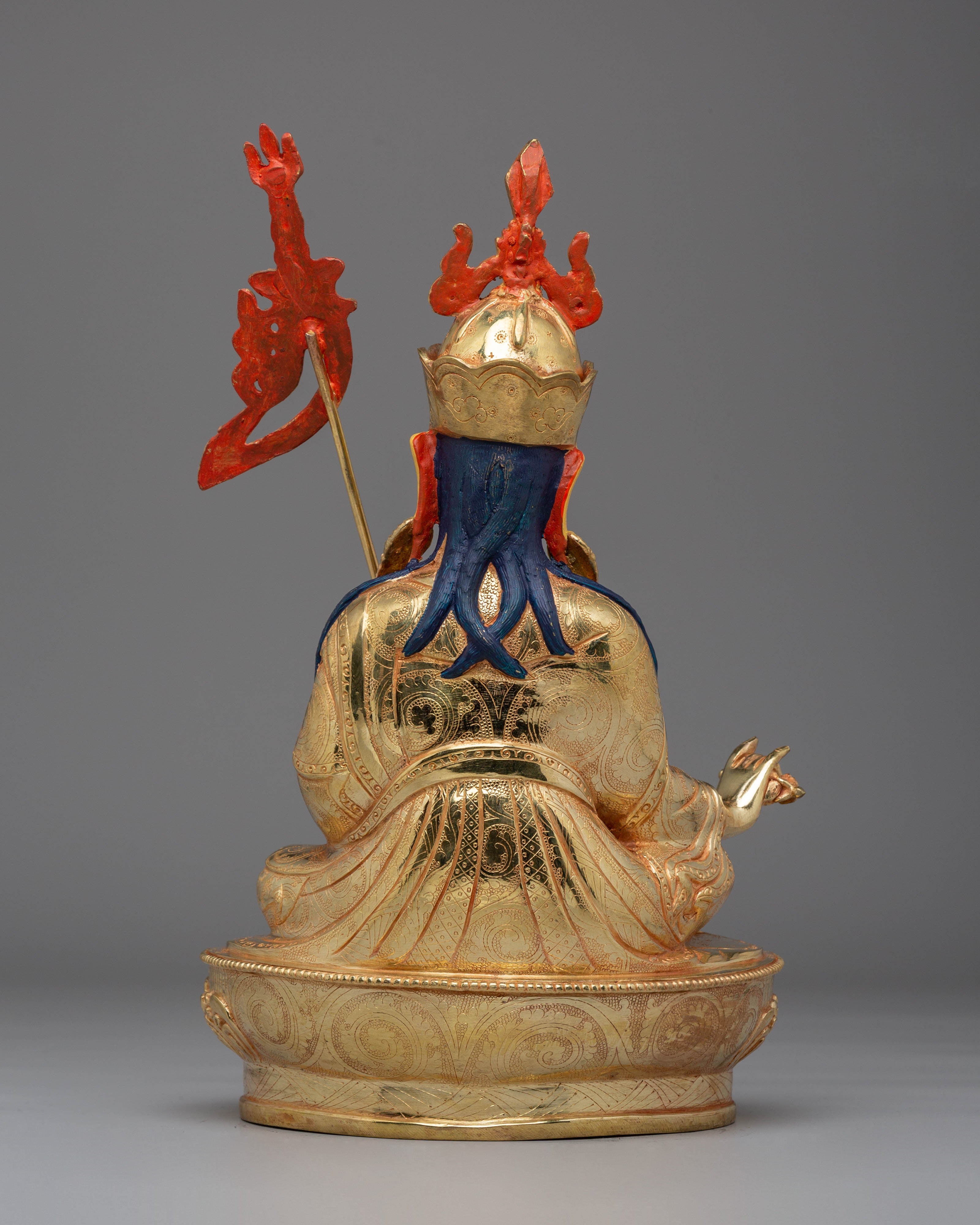 Handcrafted Golden Statue of Buddha Dharma Sangha | Tibetan Buddhism Artwork