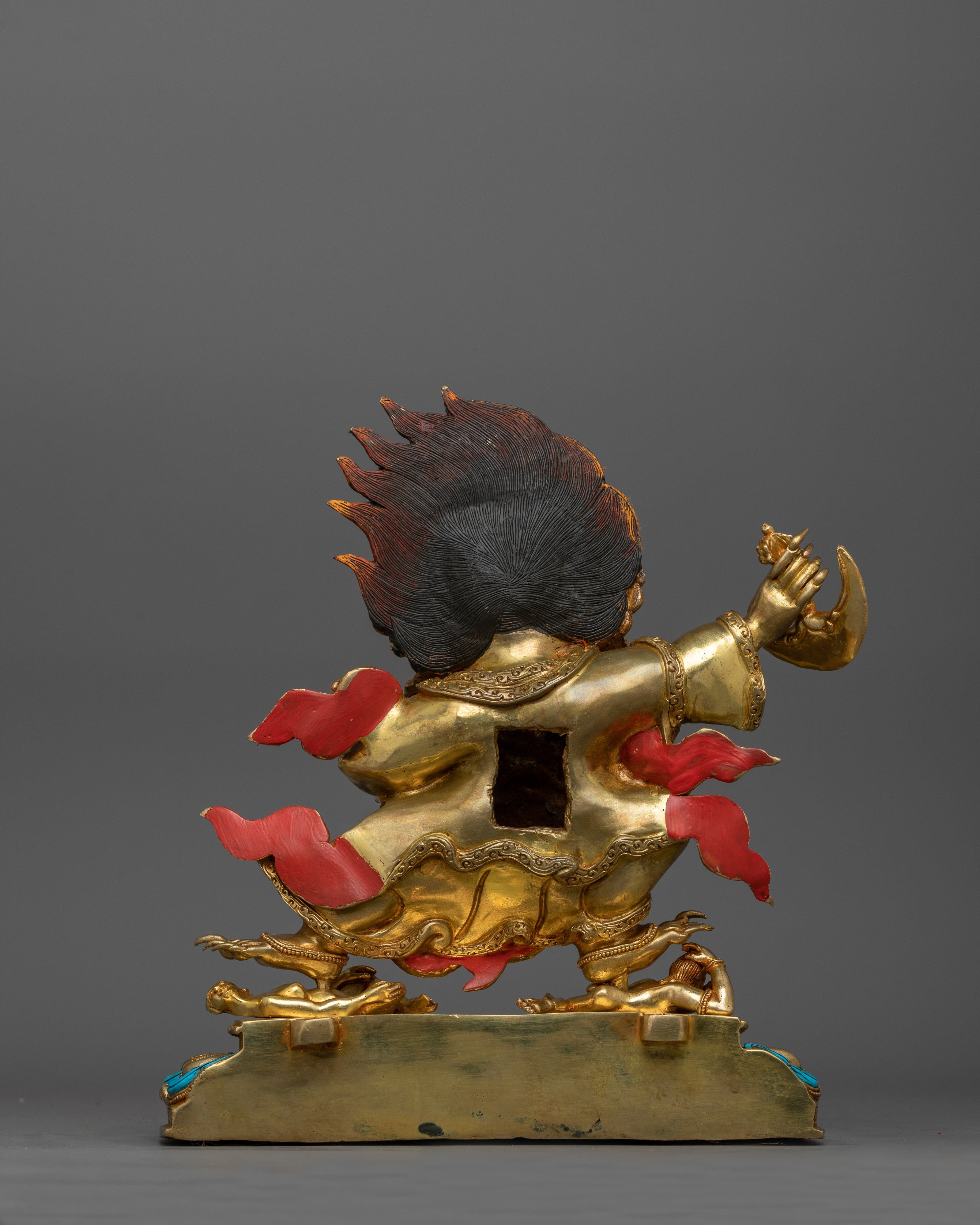 Hand-Carved Mahakala Bernakchen Statue | Tibetan Dharma Protector