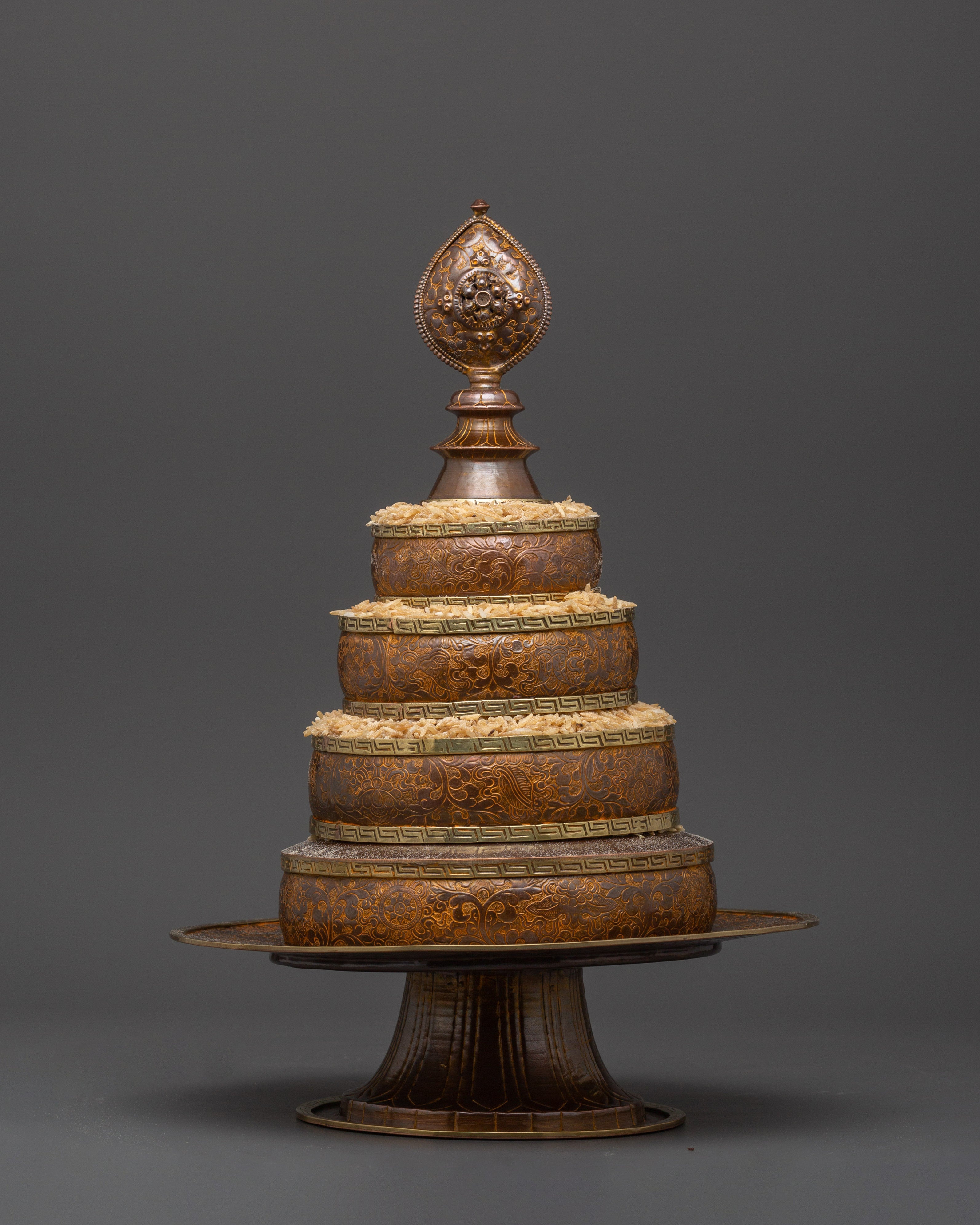 Oxidized Copper Mandala Offering Set