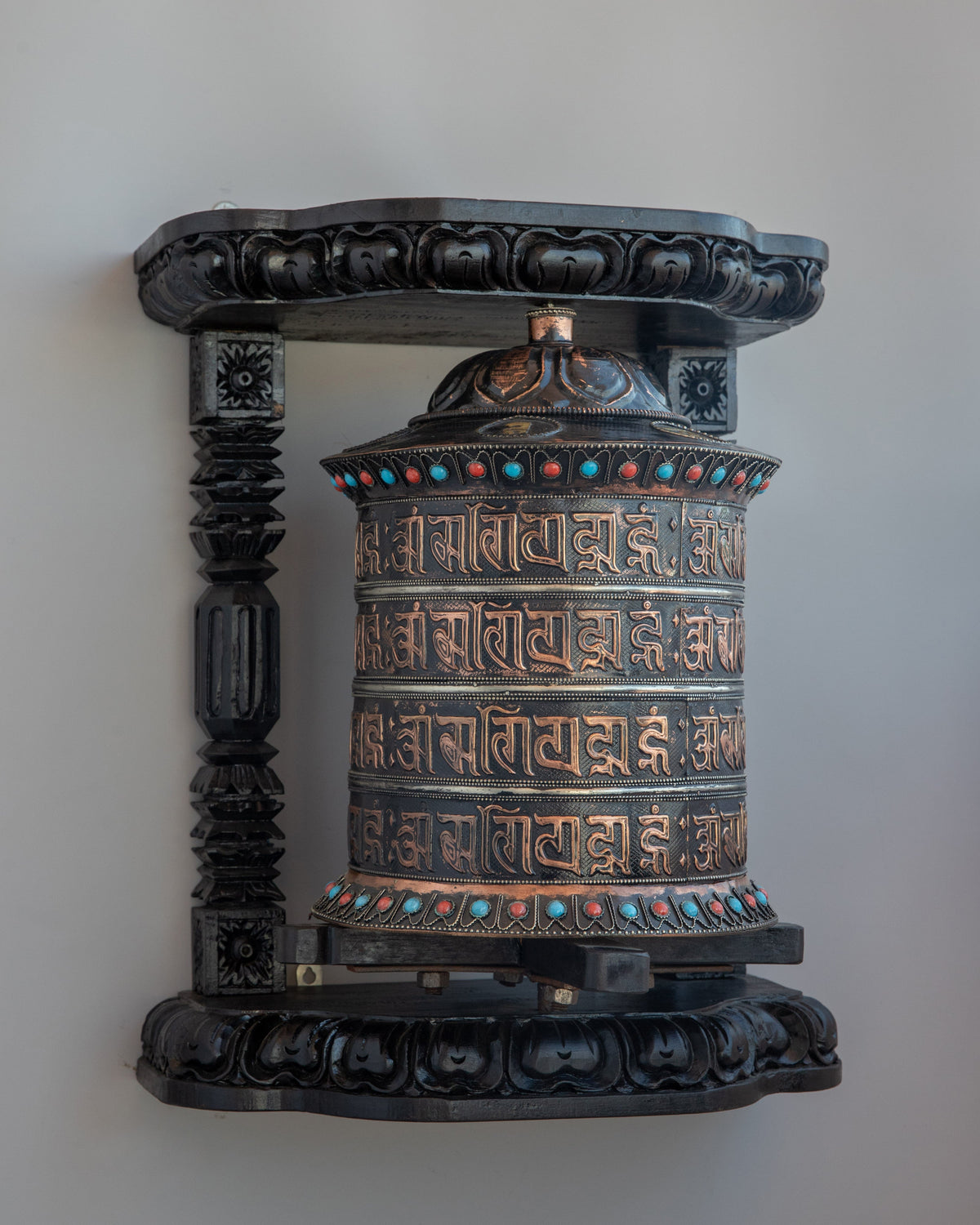Tibetan mantra Prayer wheel | Copper & Brass Mantra Wheel | Buddhist Altar Decor