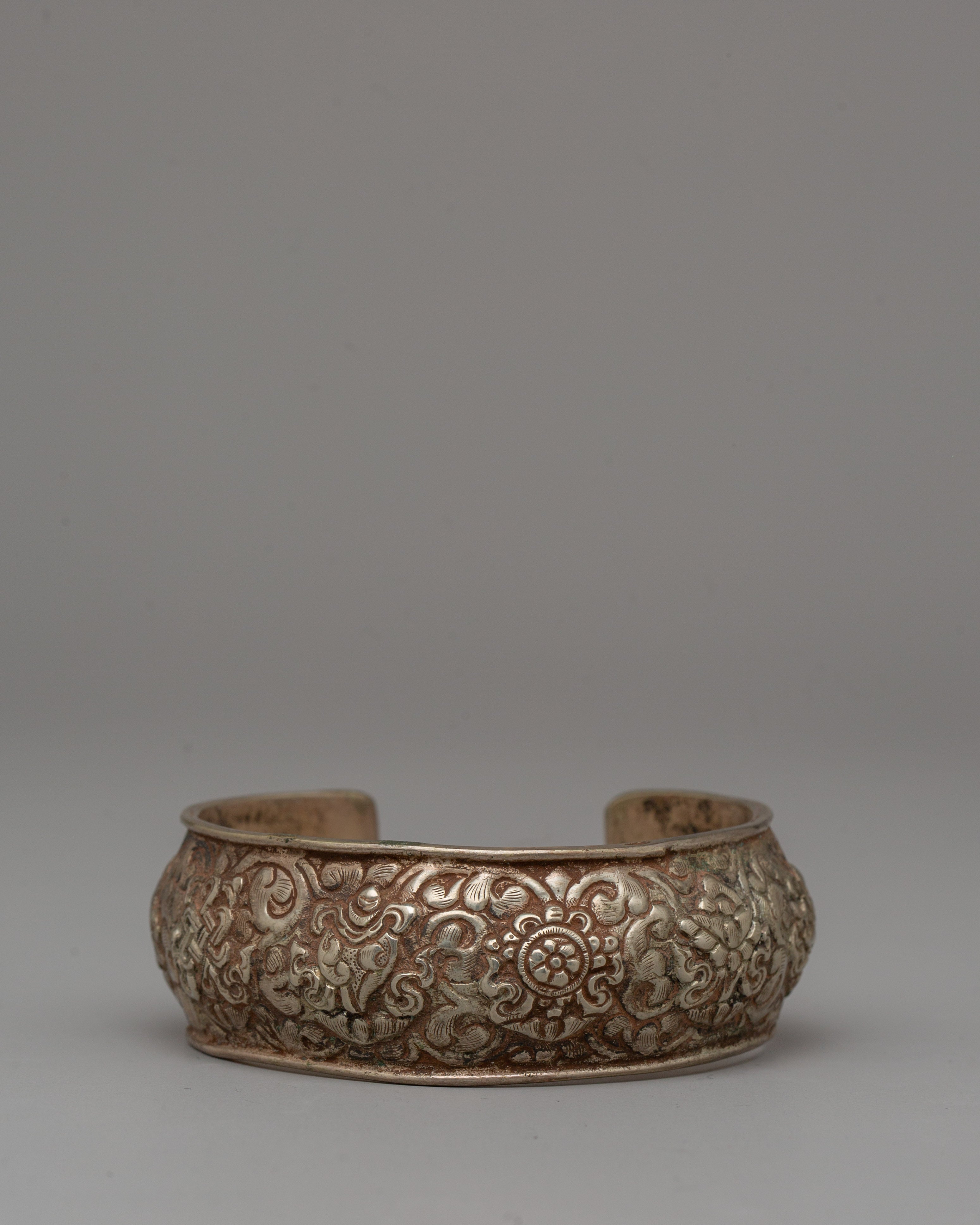 White Metal Tibetan Bracelet