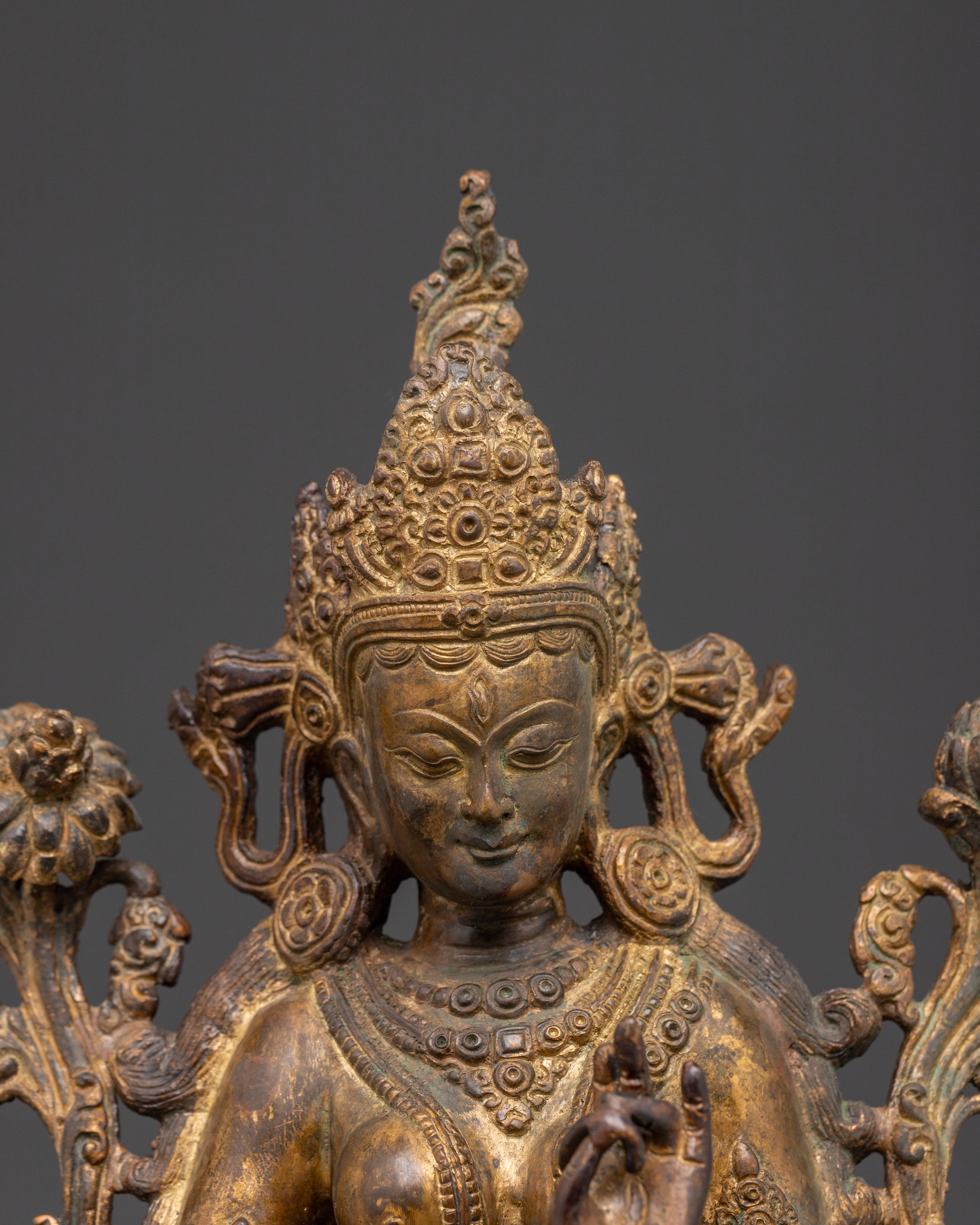 Handcrafted White Tara Brass Statue | For Healing and Mindfulness