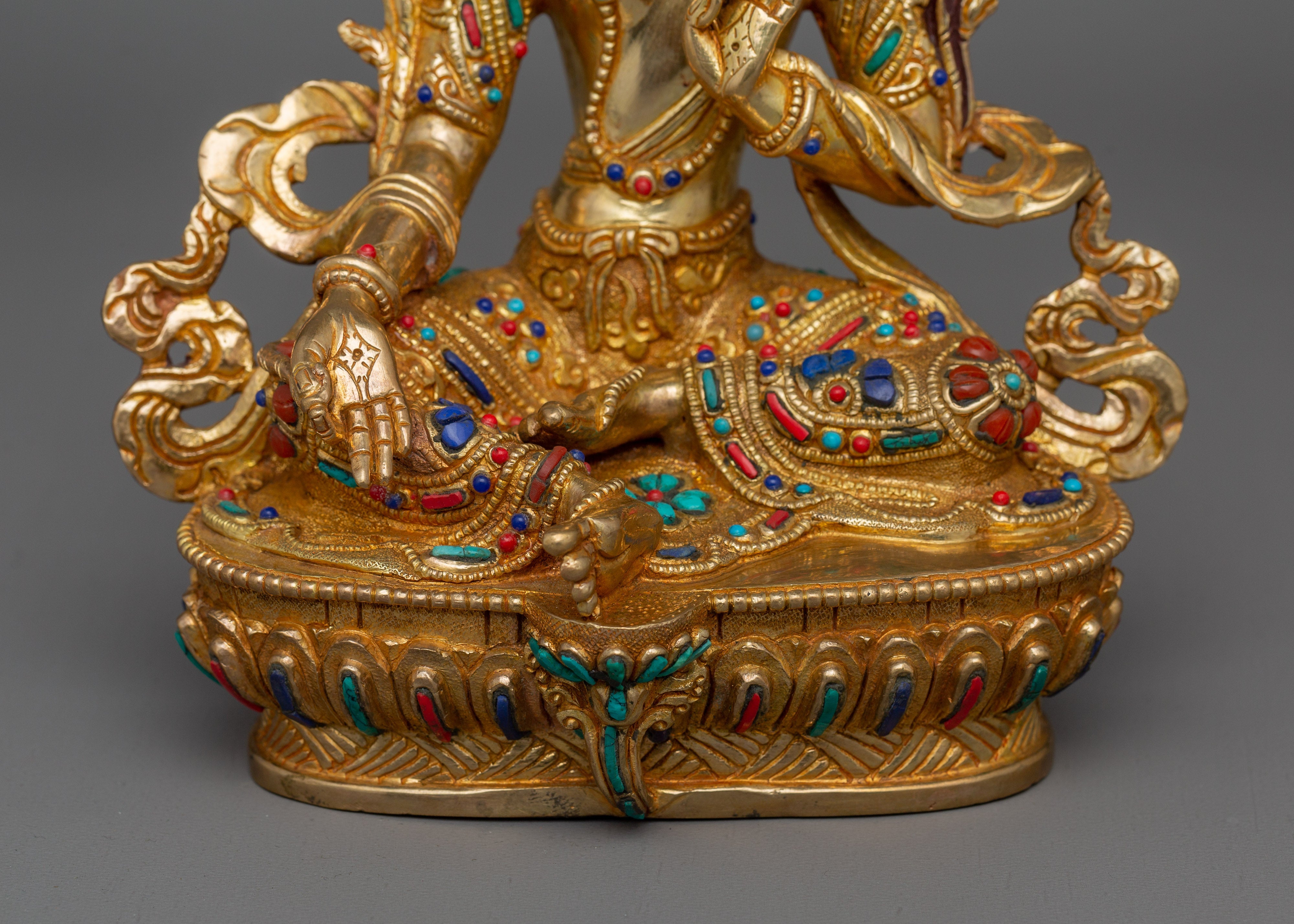 Handcrafted Green Tara Figurine | Bodhisattva of Protection