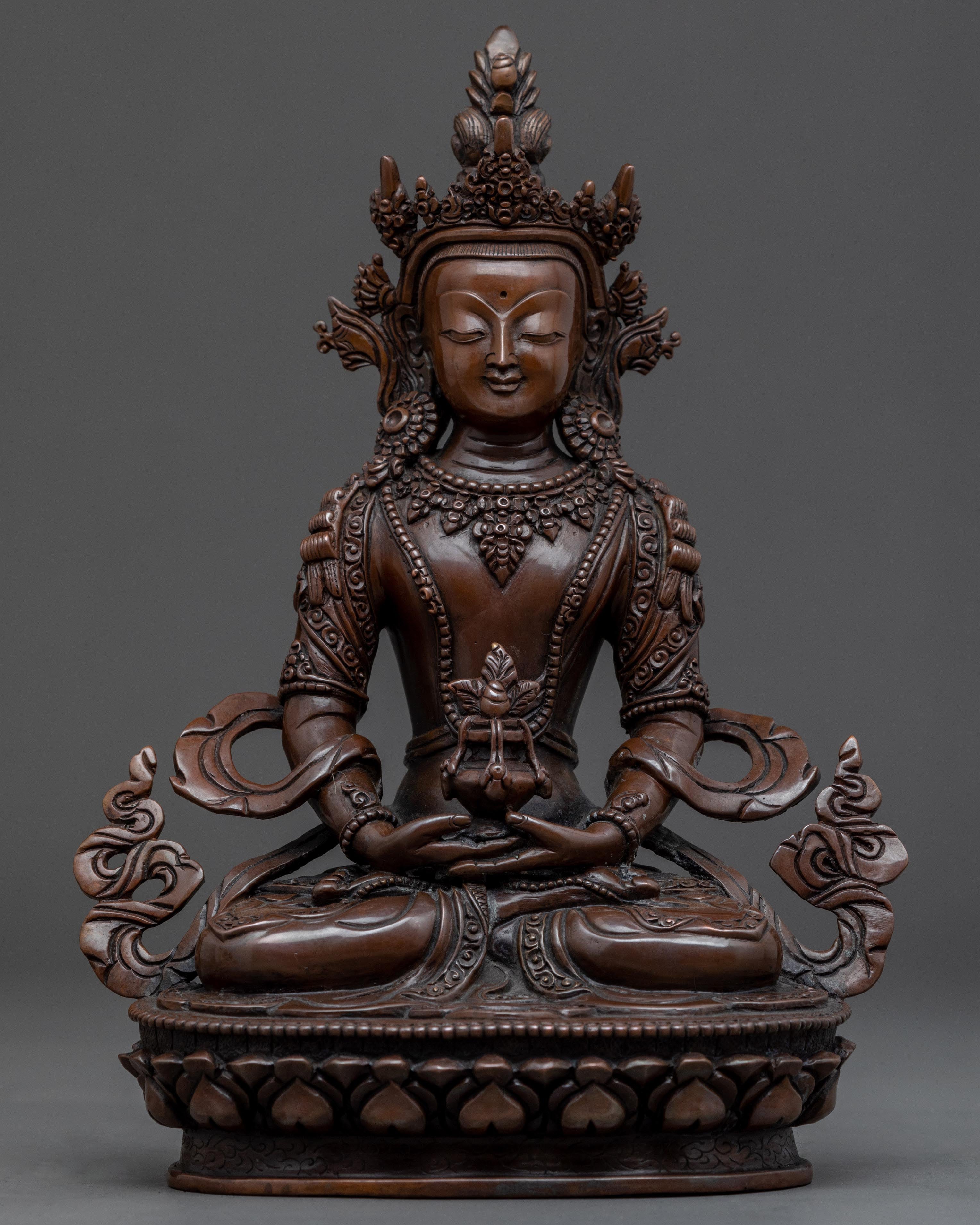 Amitayus Bodhisattva Copper Sculpture