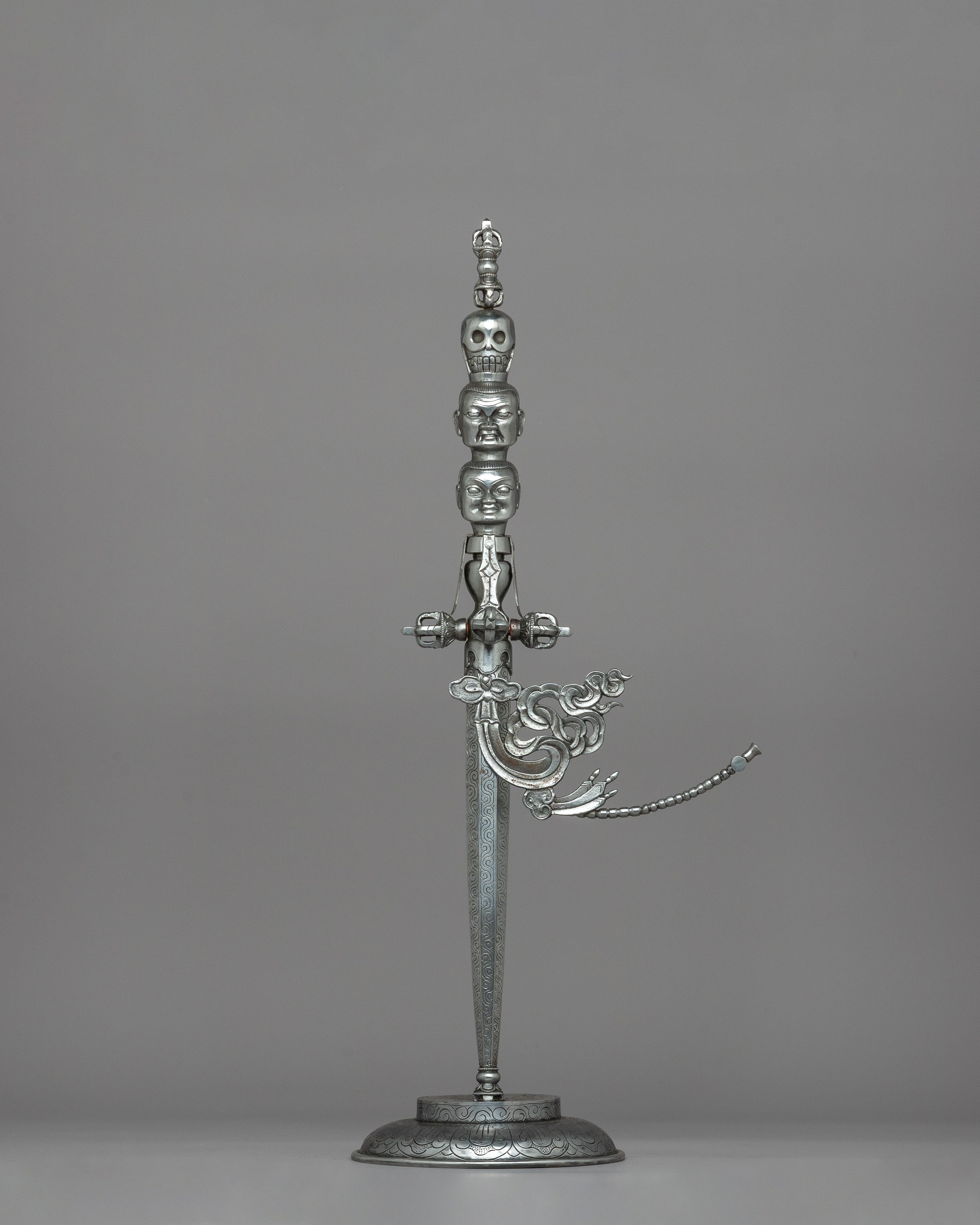 Iron Khatvanga for Tibetan Buddhist | Sacred Vajrayana Ritual Staff