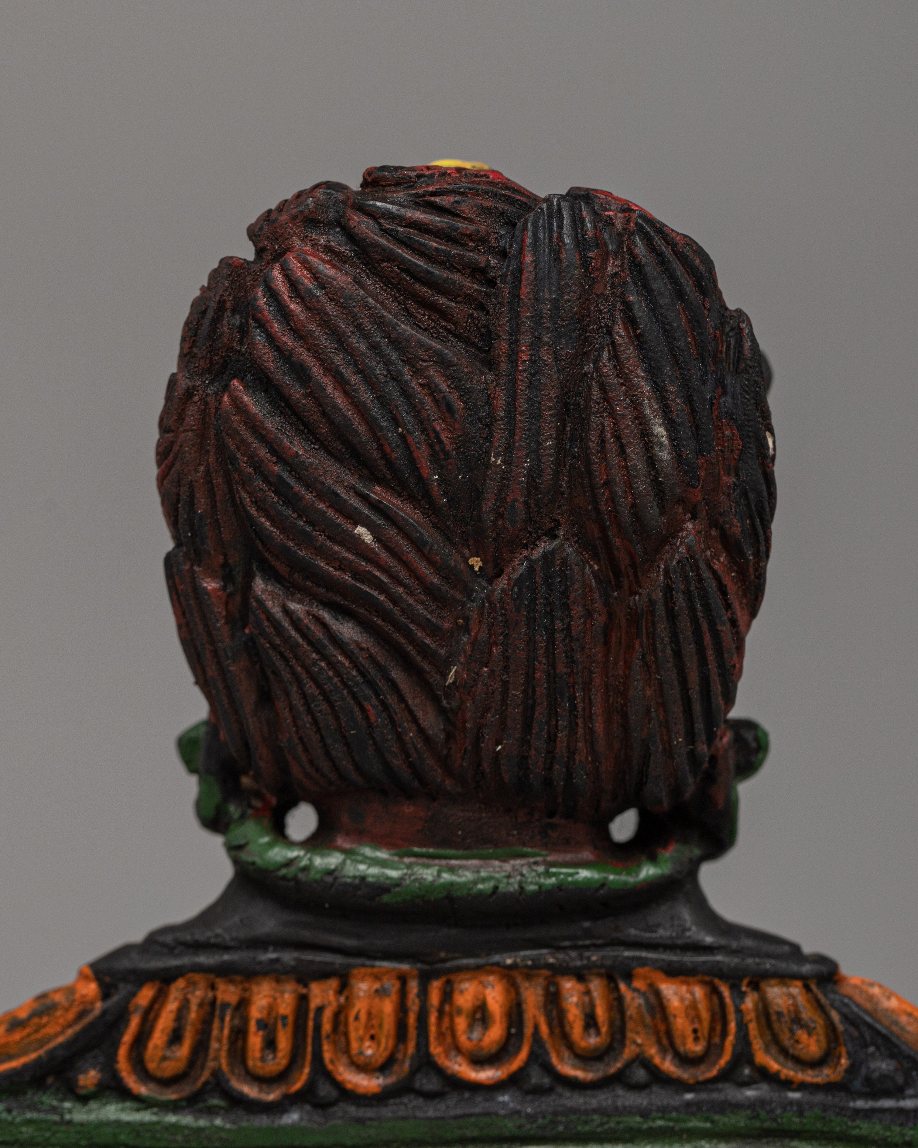 Hand-Carved Bhairav Head Decor | Spiritual Protection Idol