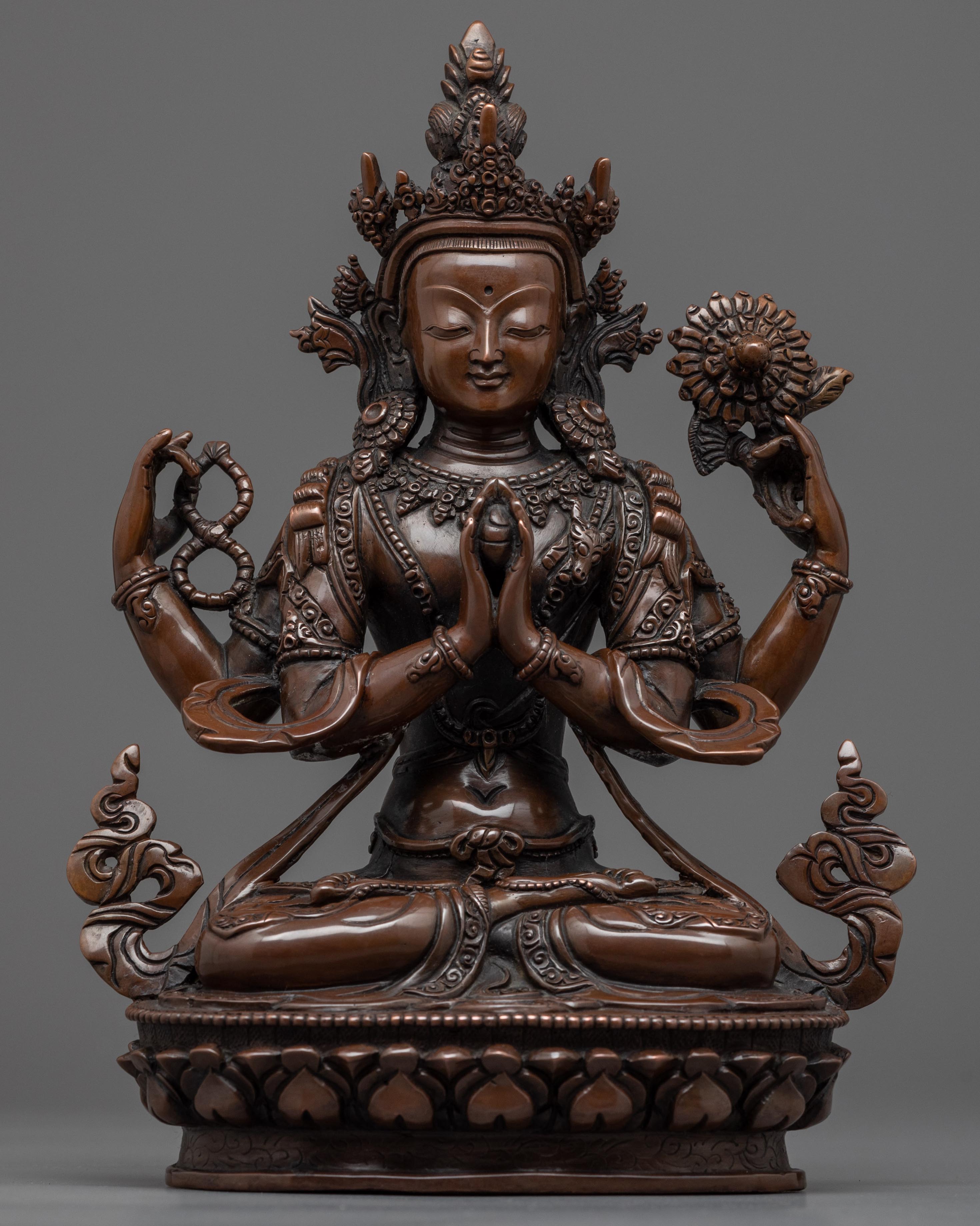 Chenrezig Copper Statue