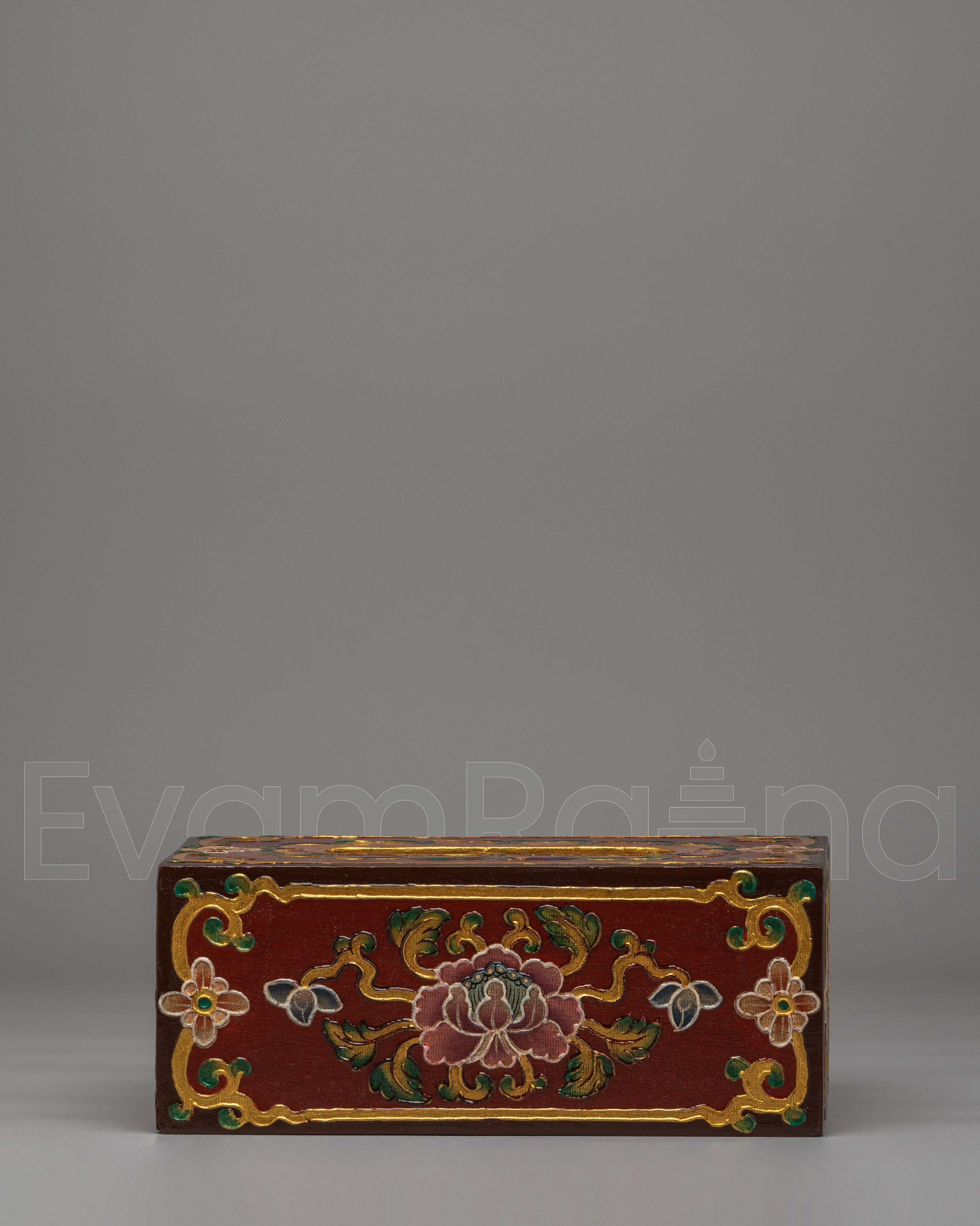 Wooden Flower-Motif Tissue Holder