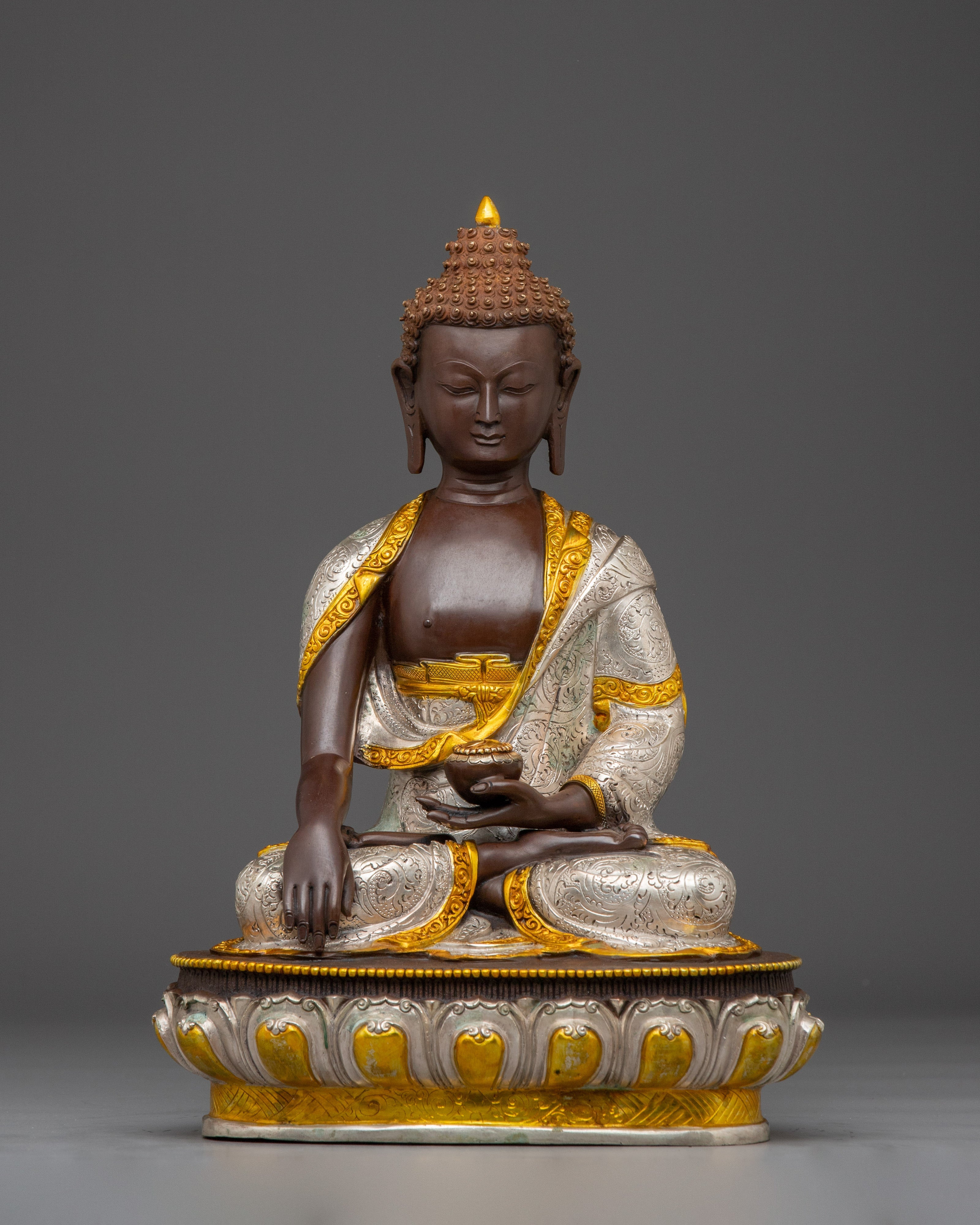 Golden Serene Shakyamuni Buddha Figurine
