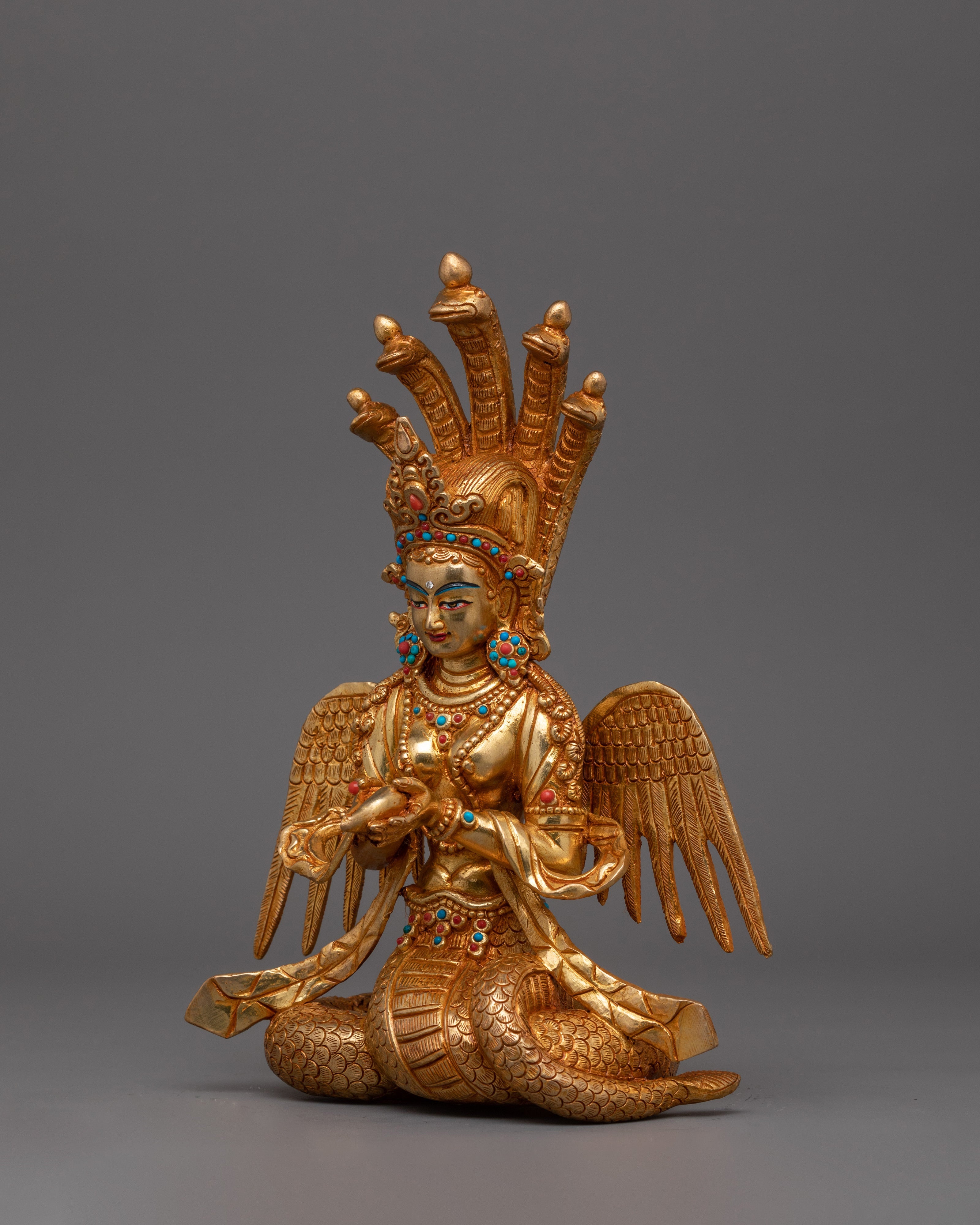 Handmade Statue of Nagkanya | A Sacred Guardian in Himalayan Art