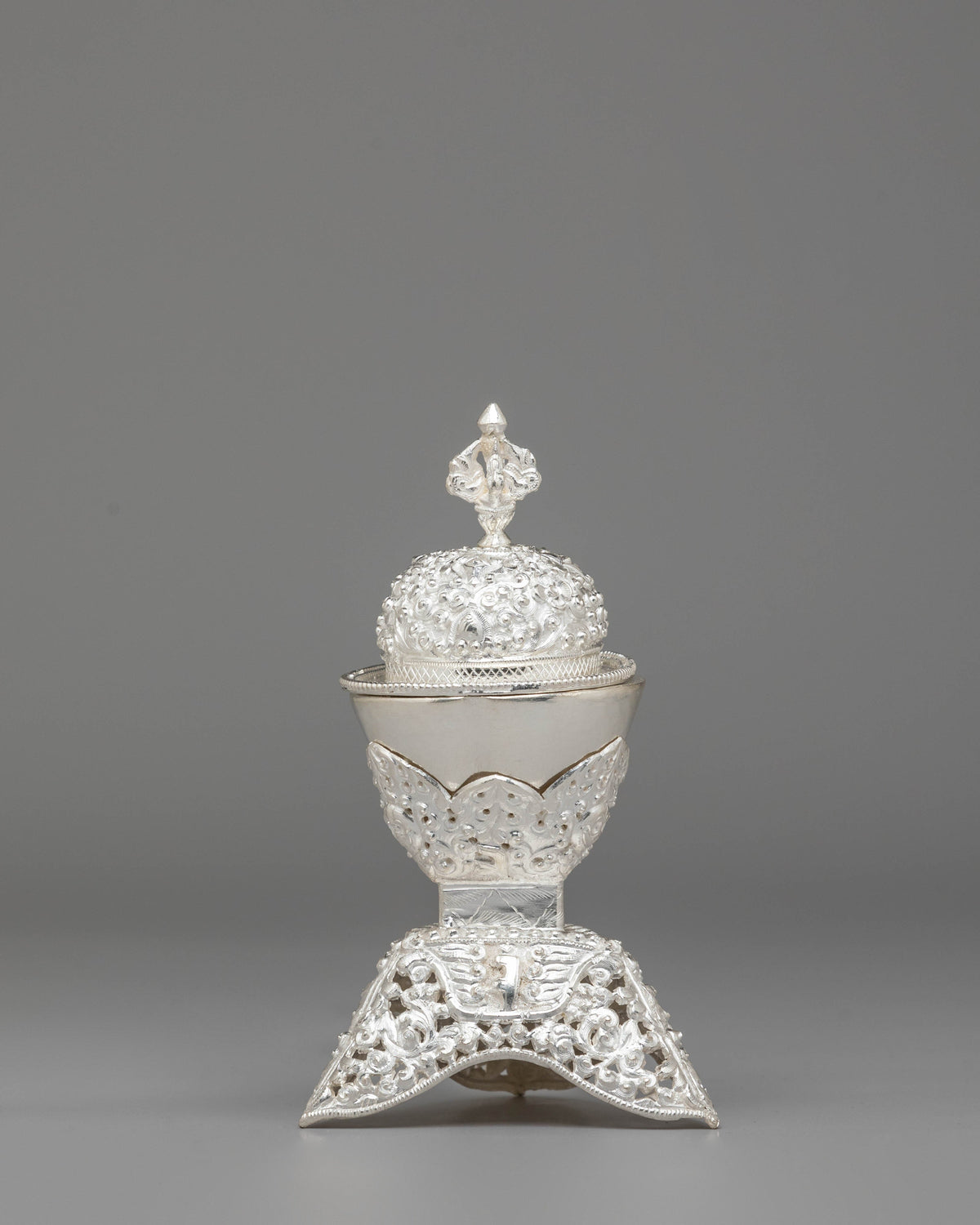 Silver Kapala for Buddhist Rituals | Sacred Offering Vessel