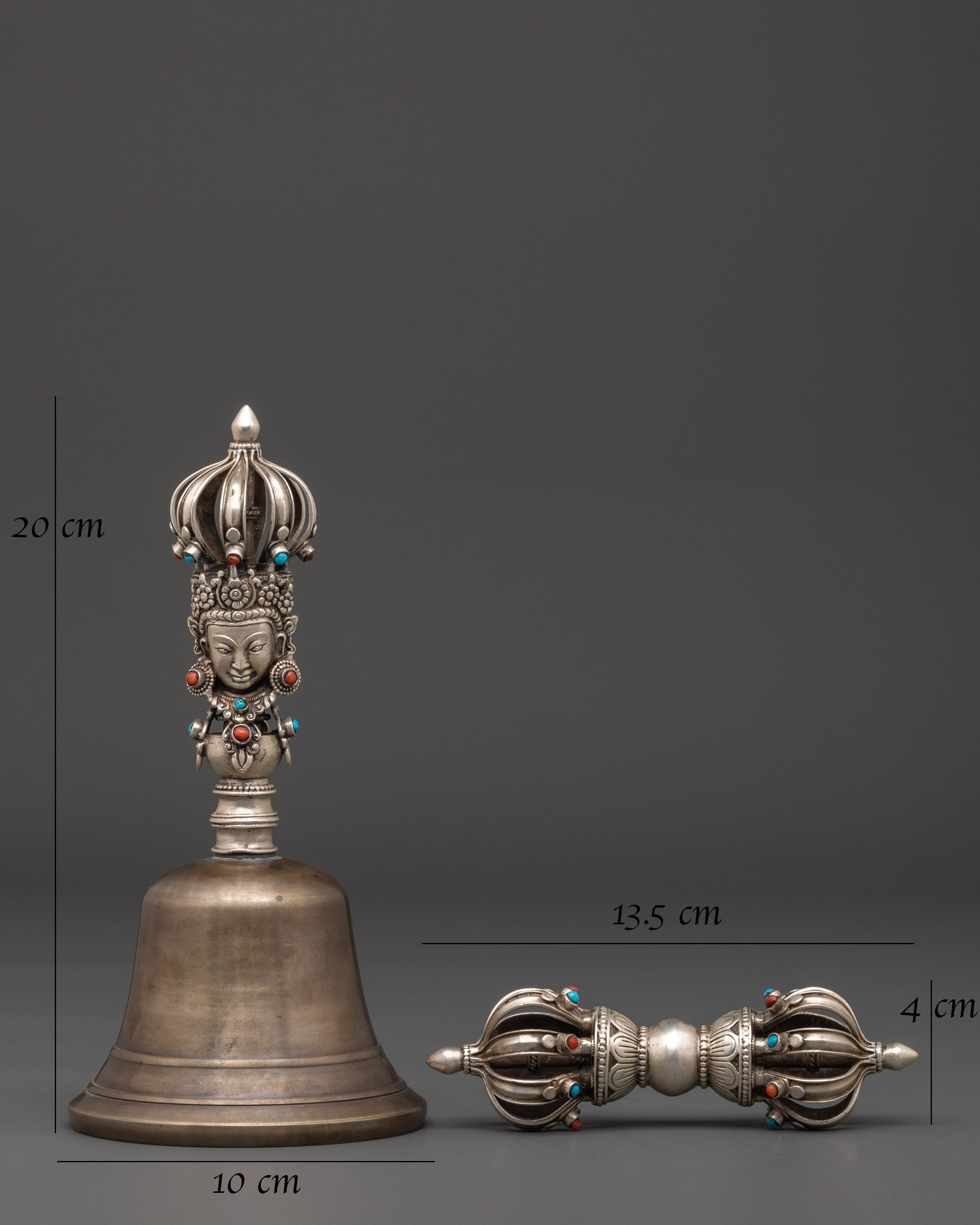 Buddhist Bronze Bell and Vajra Set | Ritual Tool For Meditation