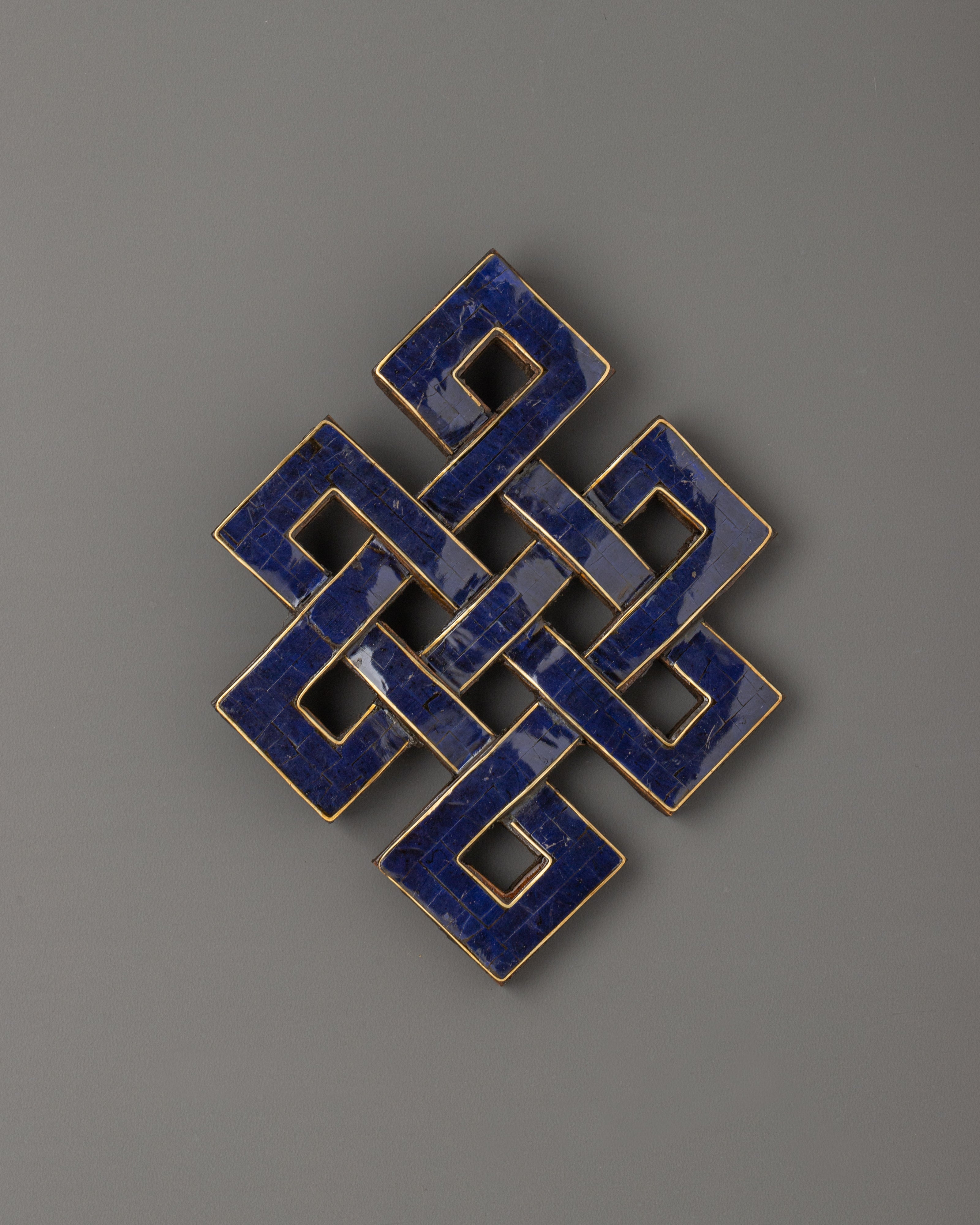 Wooden Endless Knot With Lapis Lazuli