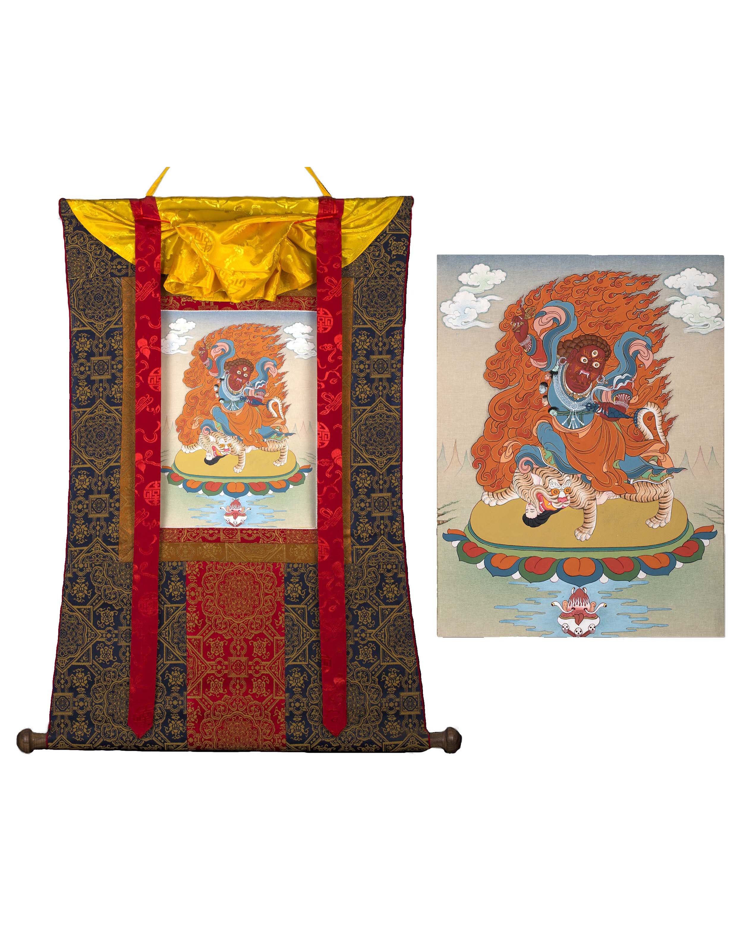 Dorje Drollo | 8 Manifestation Of Padmasambhava | Buddhist Brocade Thangka