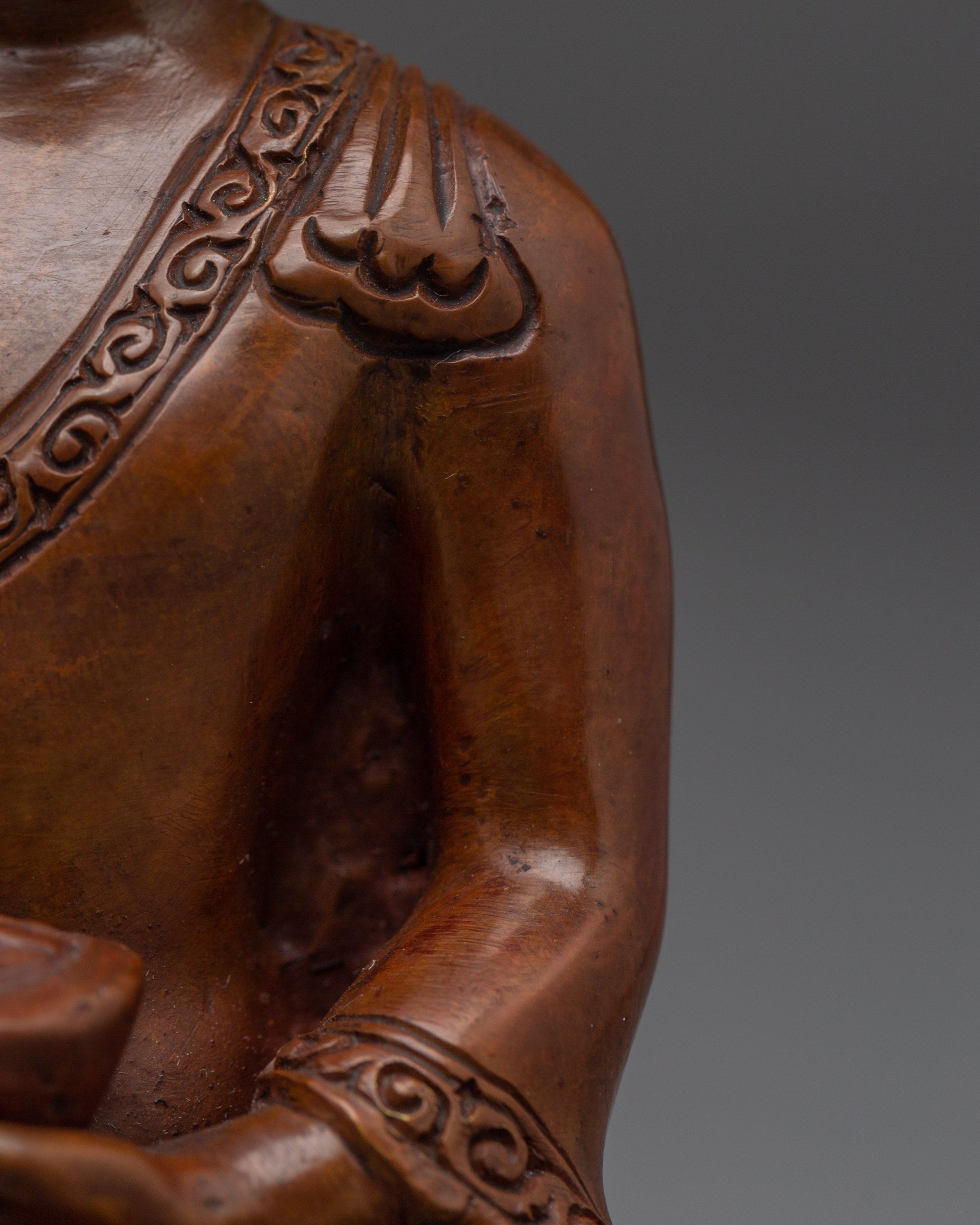 Handcrafted Oxidized Copper Shakyamuni Buddha Sculpture | Nepalese Altar Statue